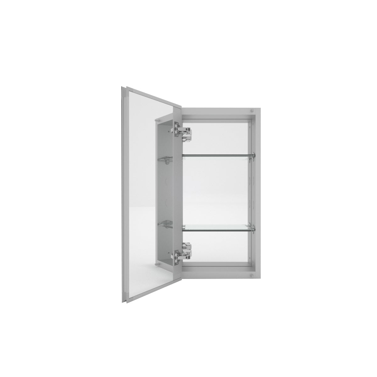 VERGE 12 in. x 24 in. Frameless Recessed or Surface-Mount Beveled Single Mirror Bathroom Medicine Cabinet Chrome 2 1-b_66583ff7-71aa-4336-aadf-93ce74937499