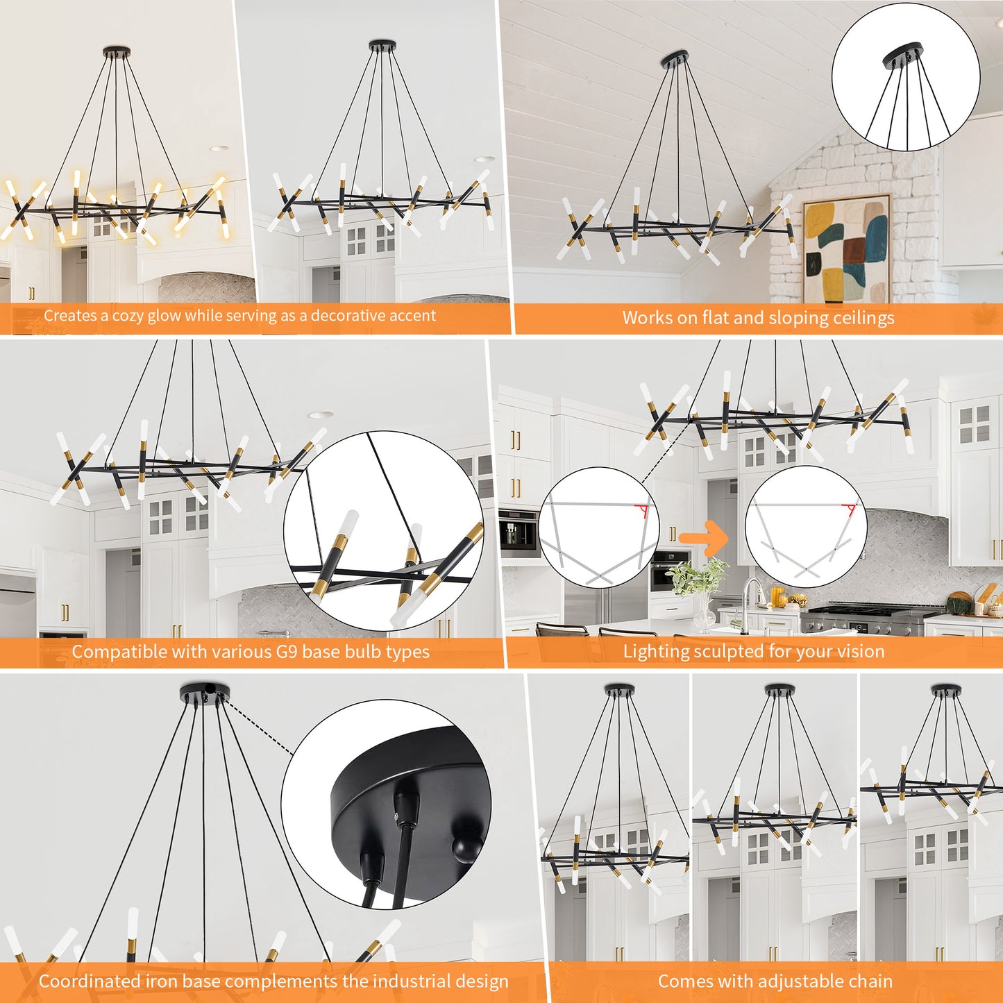 Taimei Cuprum 41 in. 20-Light Iron Modern Chandelier Fixture Branch Design