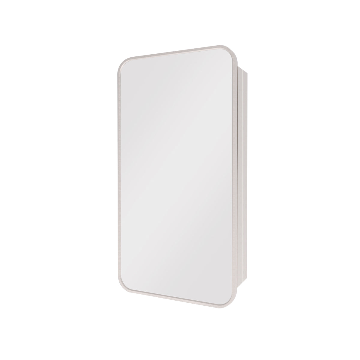 Rectangular Framed Recessed/Surface Mount Medicine Cabinet with Mirror in Brushed Nickel