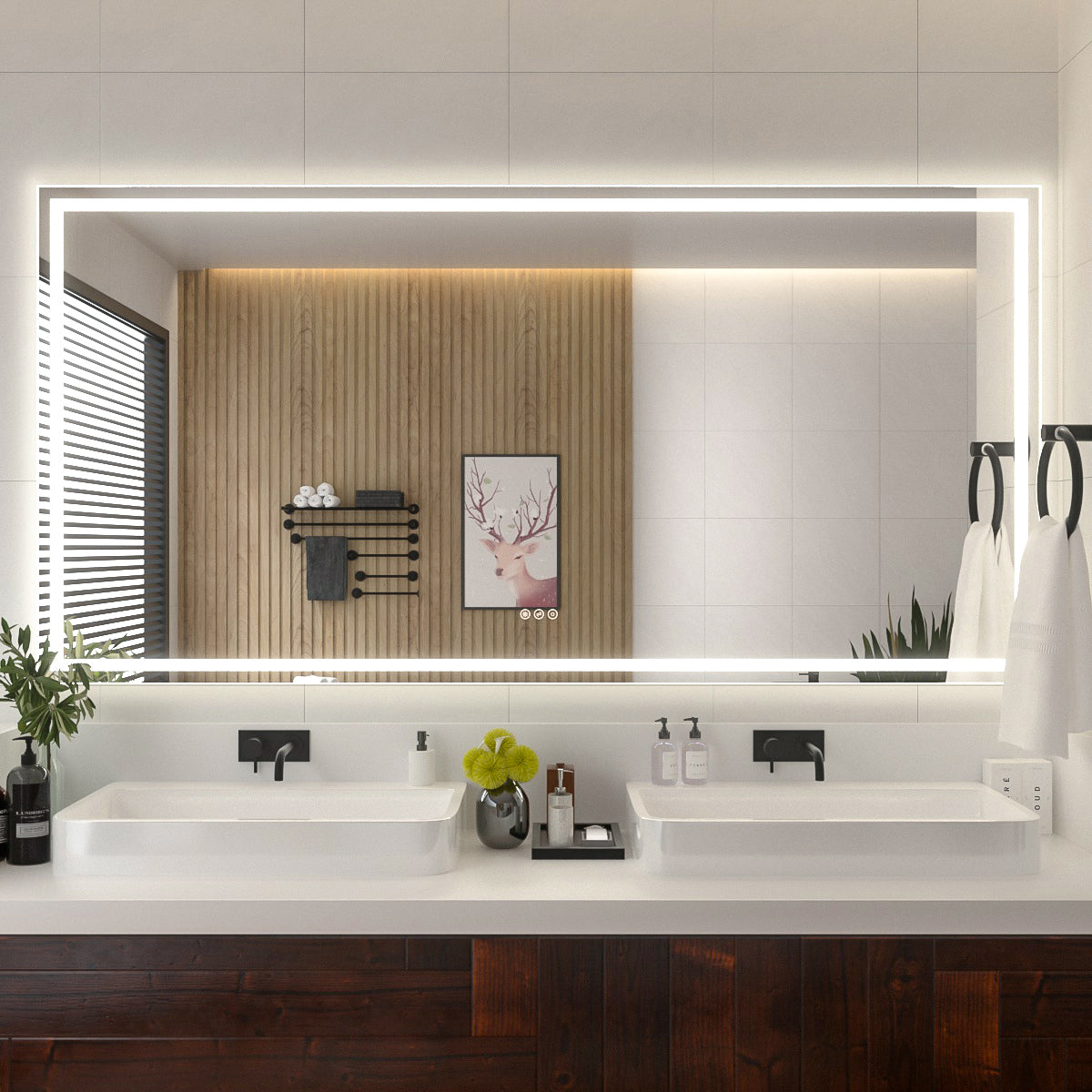 Niveal LMI Series Rectangular Frameless LED Wall Bathroom Vanity Mirror
