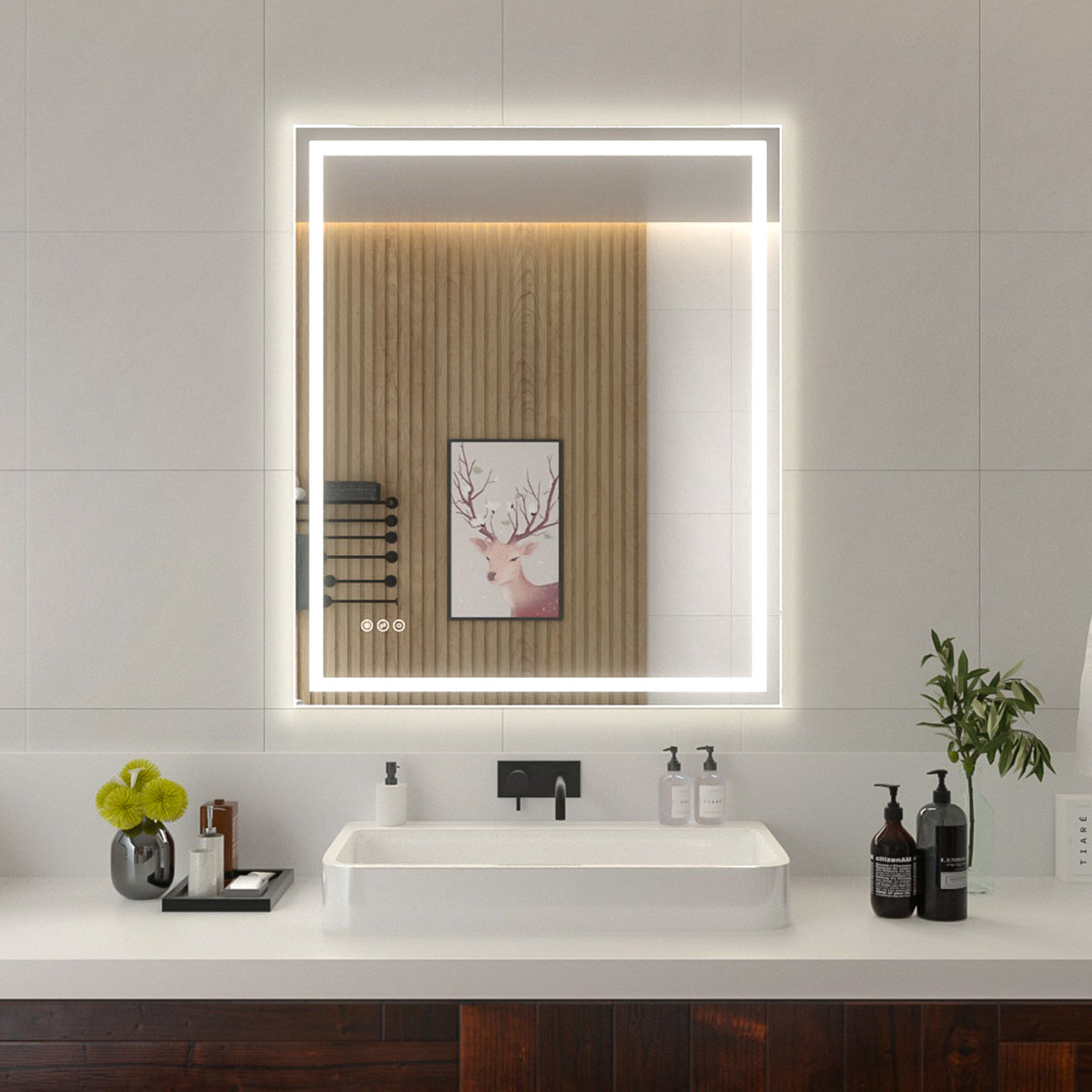 Niveal LMI Series Rectangular Frameless LED Wall Bathroom Vanity Mirror