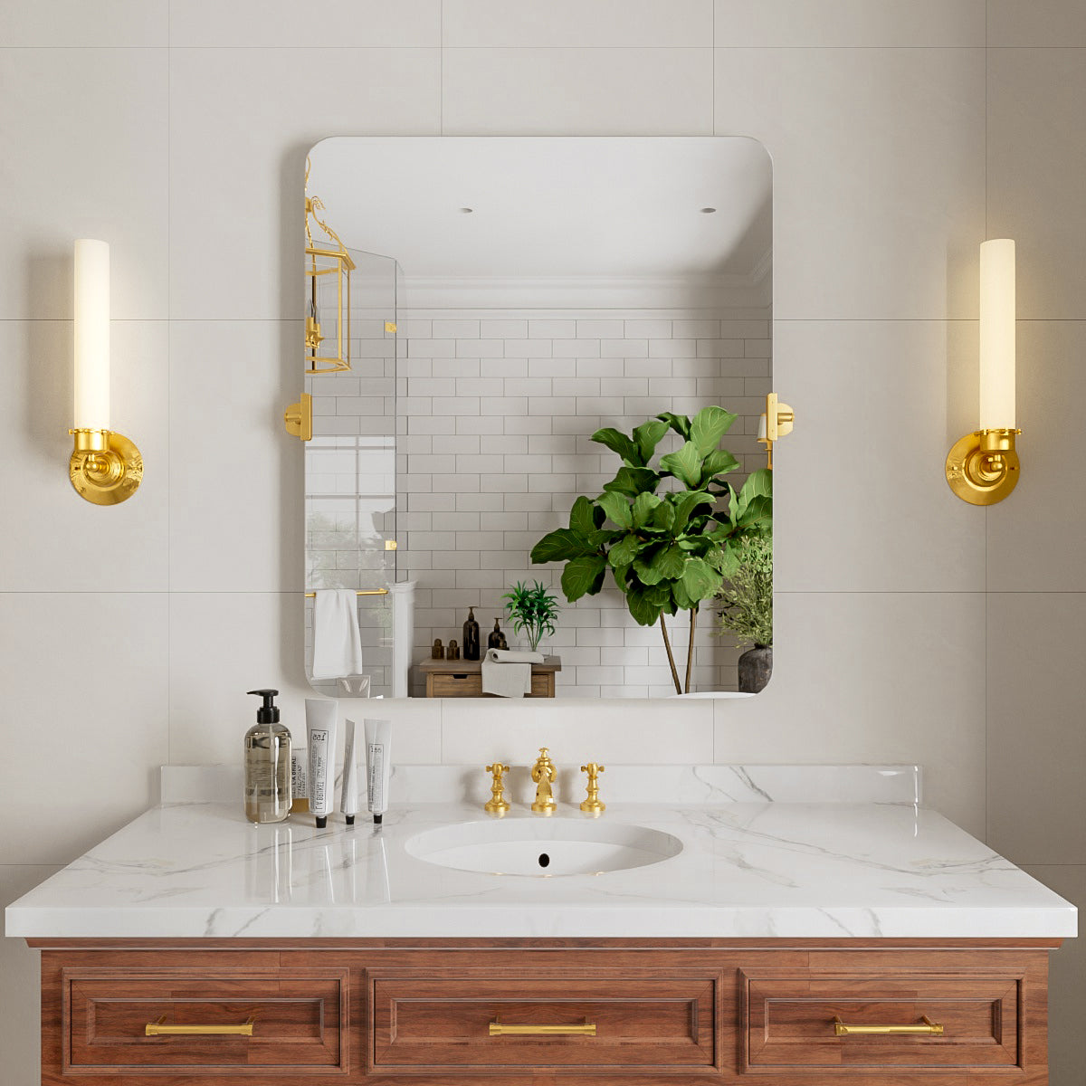 Niveal CM Series Rectangular Framed Tilt Wall Mount Bathroom Vanity Mirror