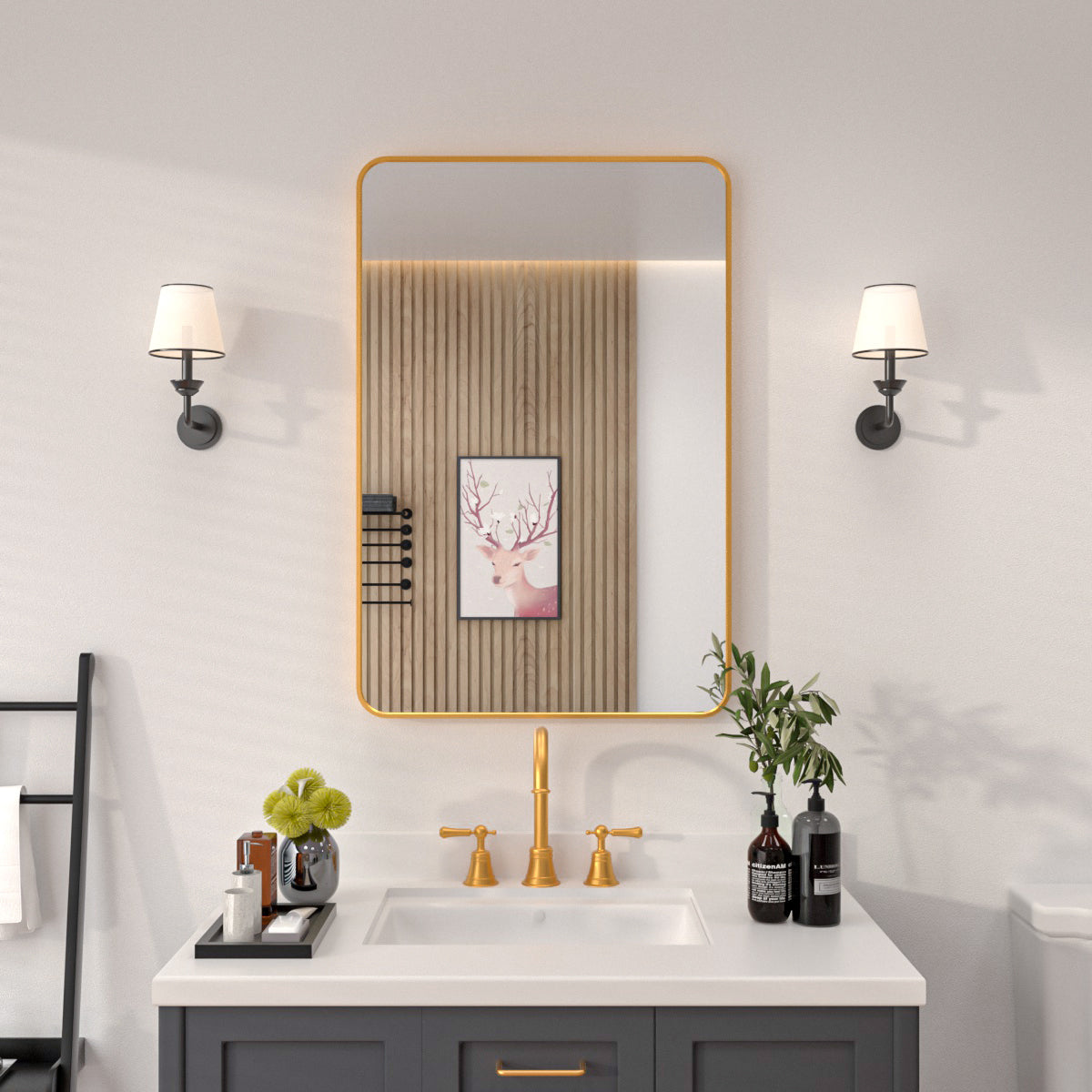 Niveal SM Series Rectangular Framed Wall Bathroom Vanity Mirror