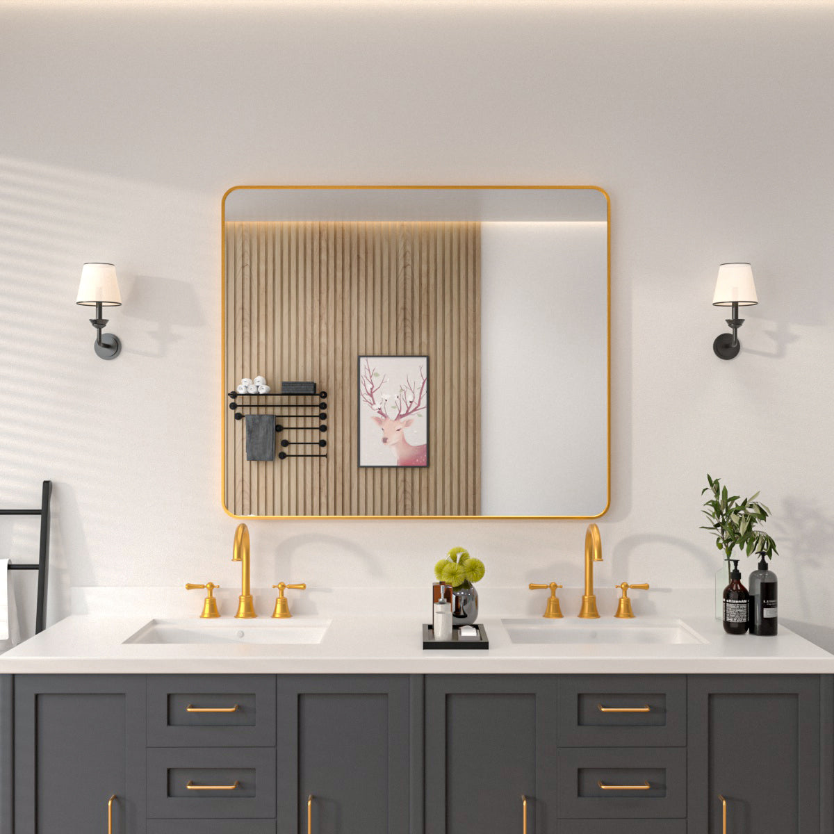 Niveal SM Series Rectangular Framed Wall Bathroom Vanity Mirror