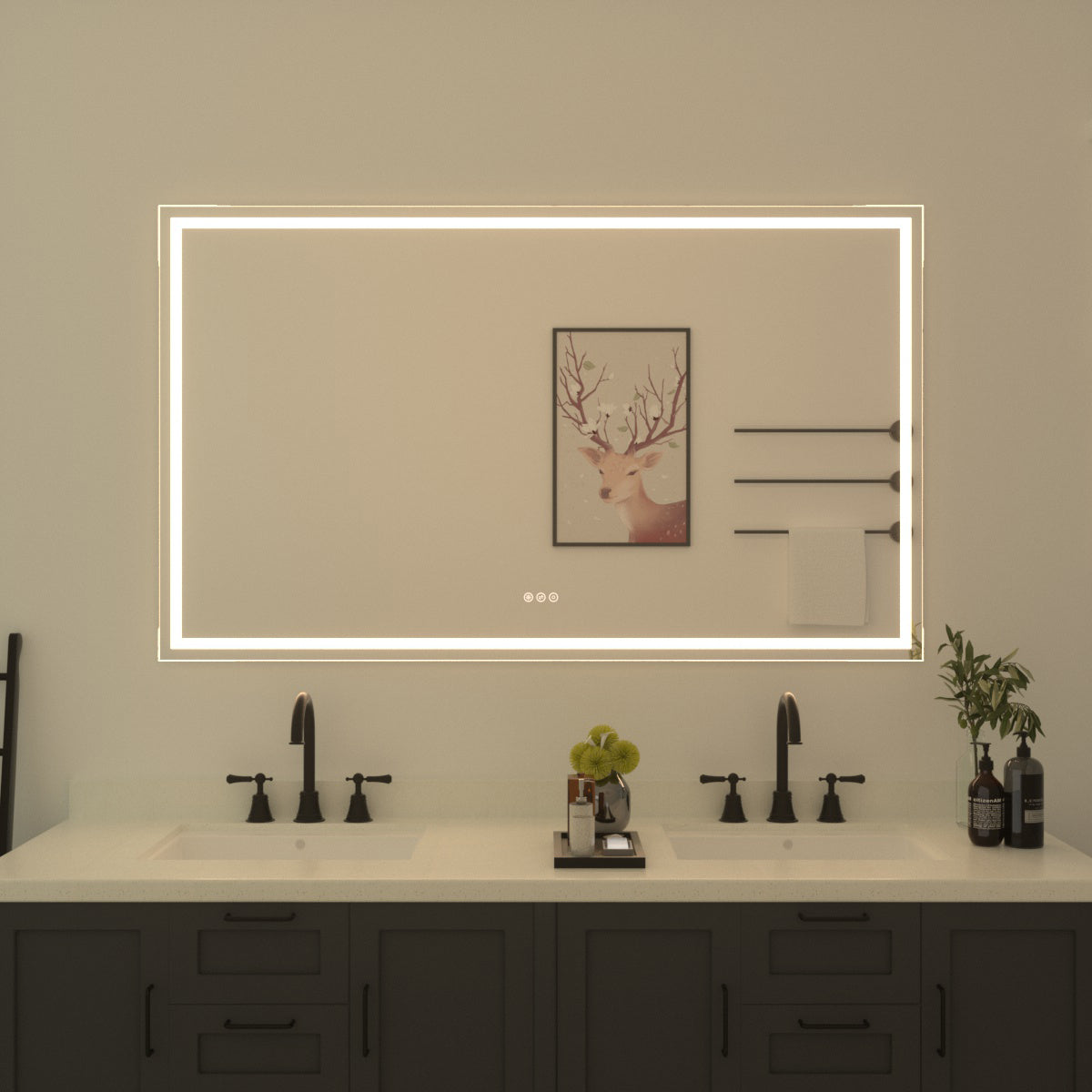 Niveal LMT Series Rectangular Frameless LED Wall Bathroom Vanity Mirror