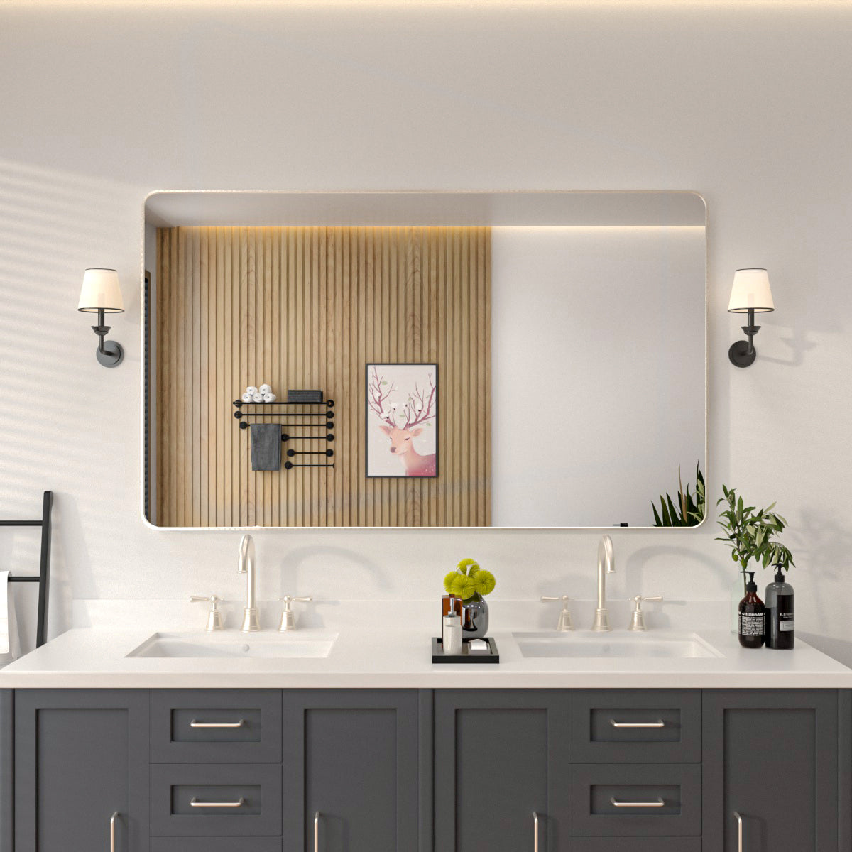 Niveal SM Series Rectangular Framed Wall Bathroom Vanity Mirror