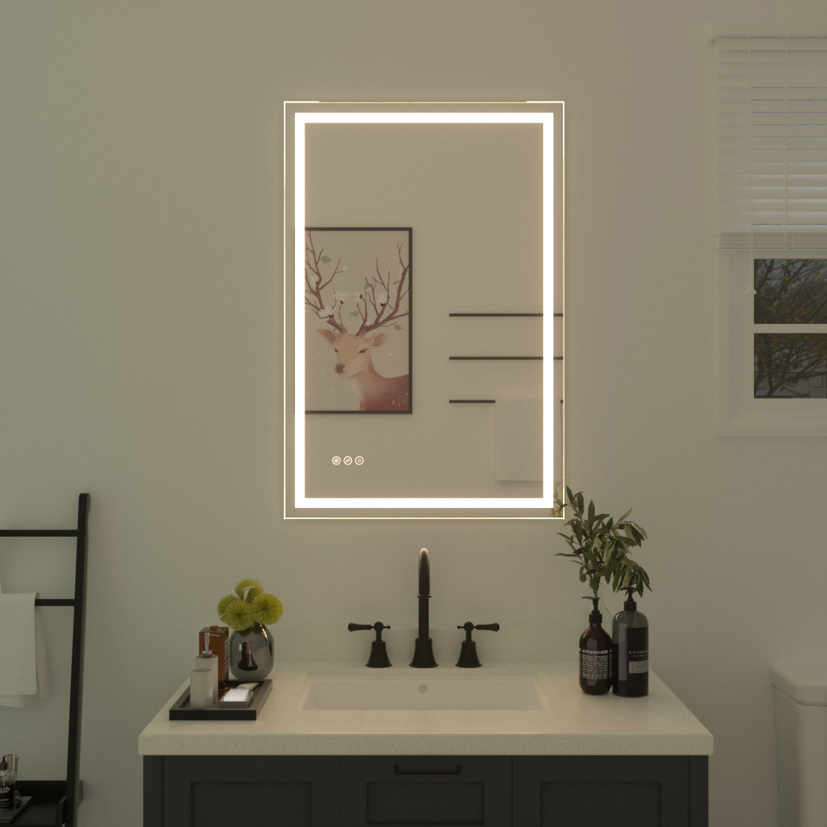 Niveal LMT Series Rectangular Frameless LED Wall Bathroom Vanity Mirror