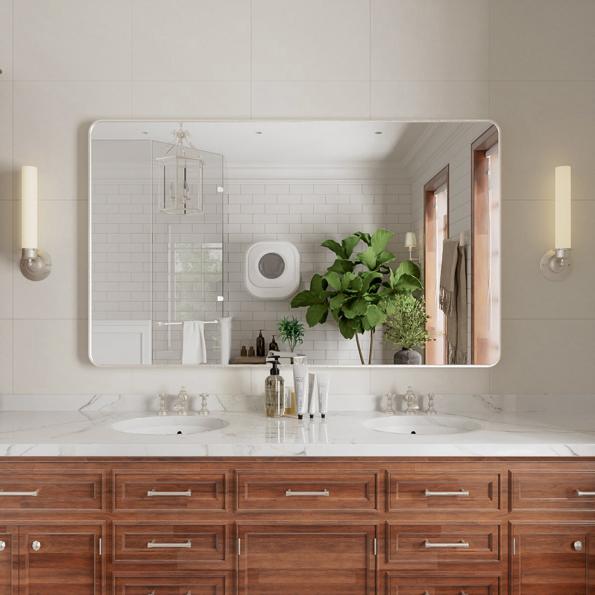 Niveal STRE Series Rectangular Framed Wall Bathroom Vanity Mirror