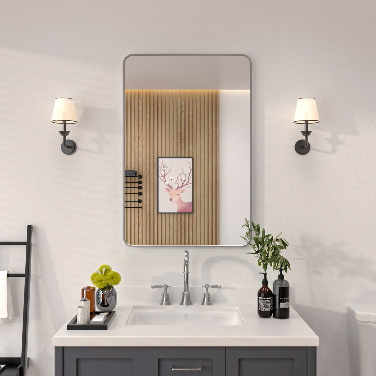 Niveal SM Series Rectangular Framed Wall Bathroom Vanity Mirror