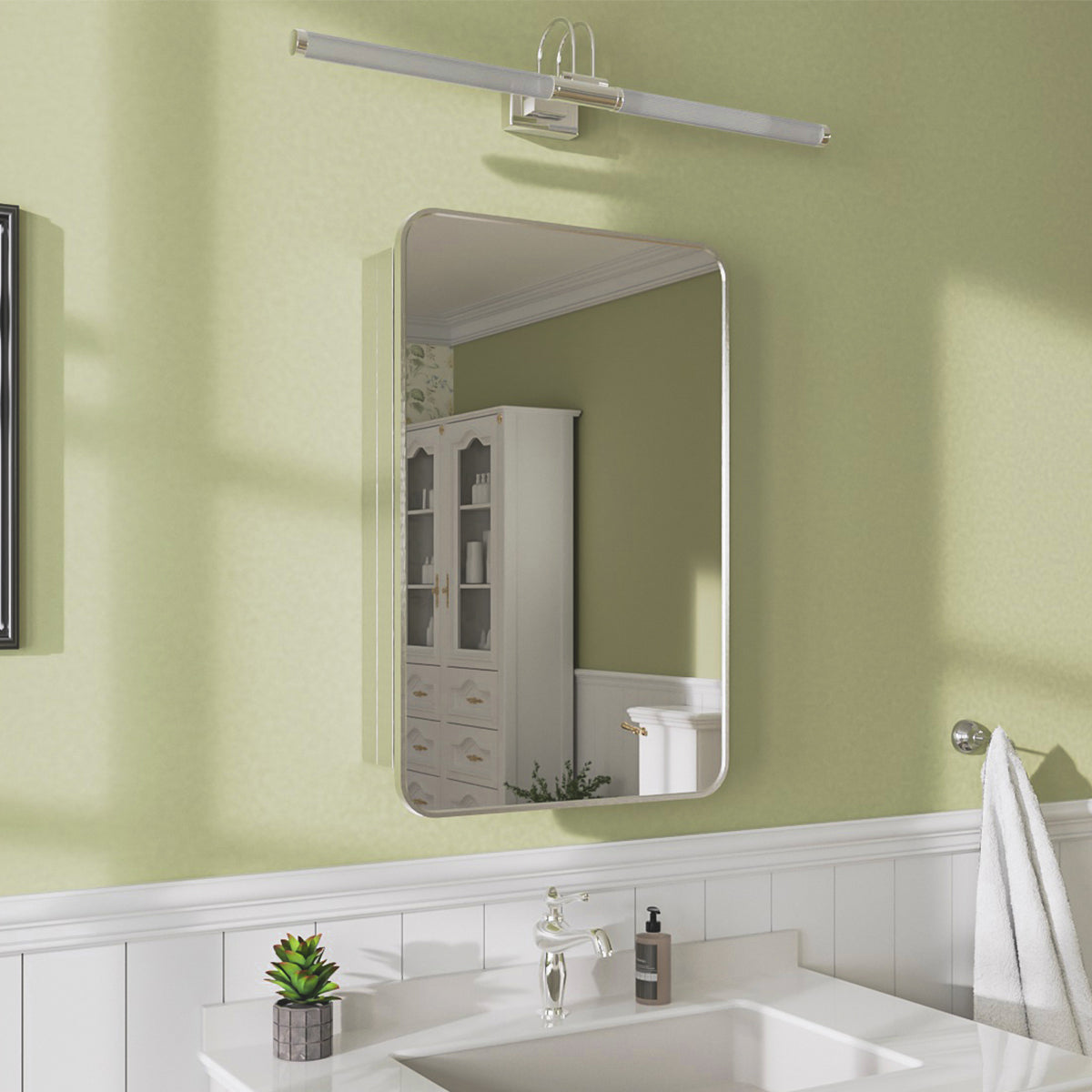 Niveal FMC Series Rectangular Aluminum Recessed/Surface Mount Framed Medicine Cabinet with Mirror