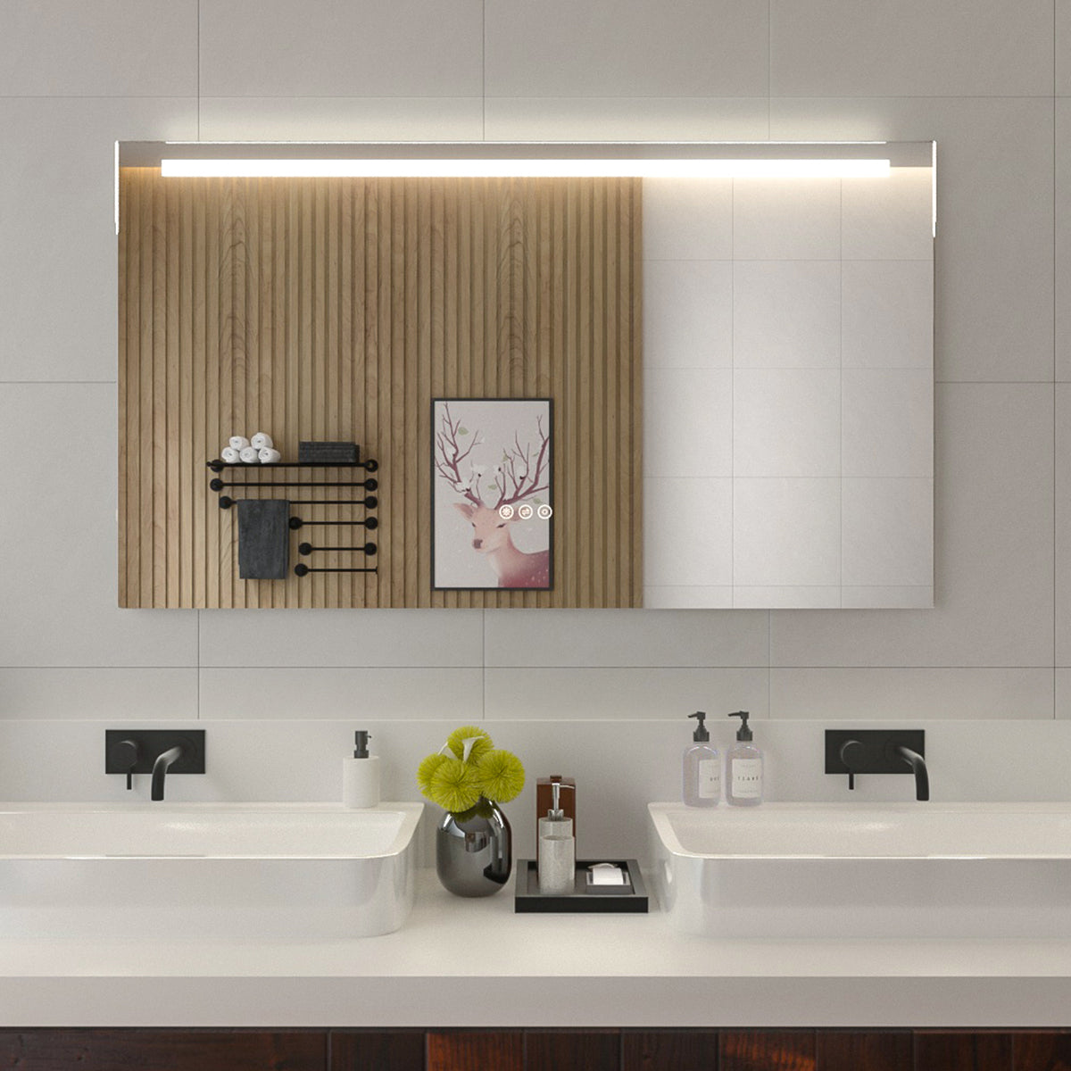 Niveal LMI01 Series Rectangular Frameless LED Wall Bathroom Vanity Mirror
