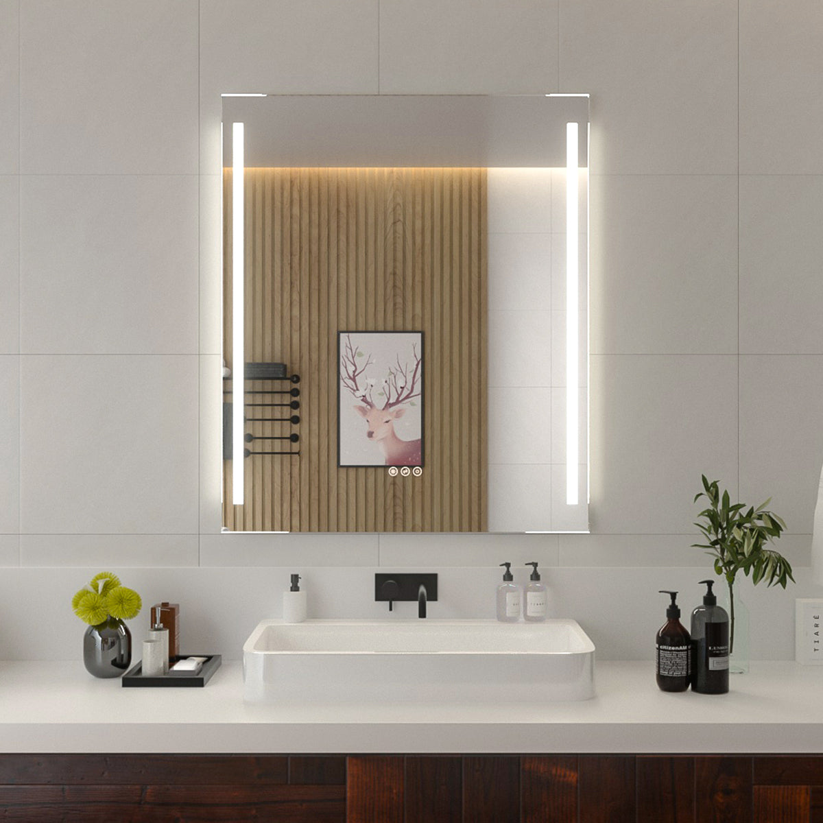 Niveal LMI02 Series Rectangular Frameless LED Wall Bathroom Vanity Mirror