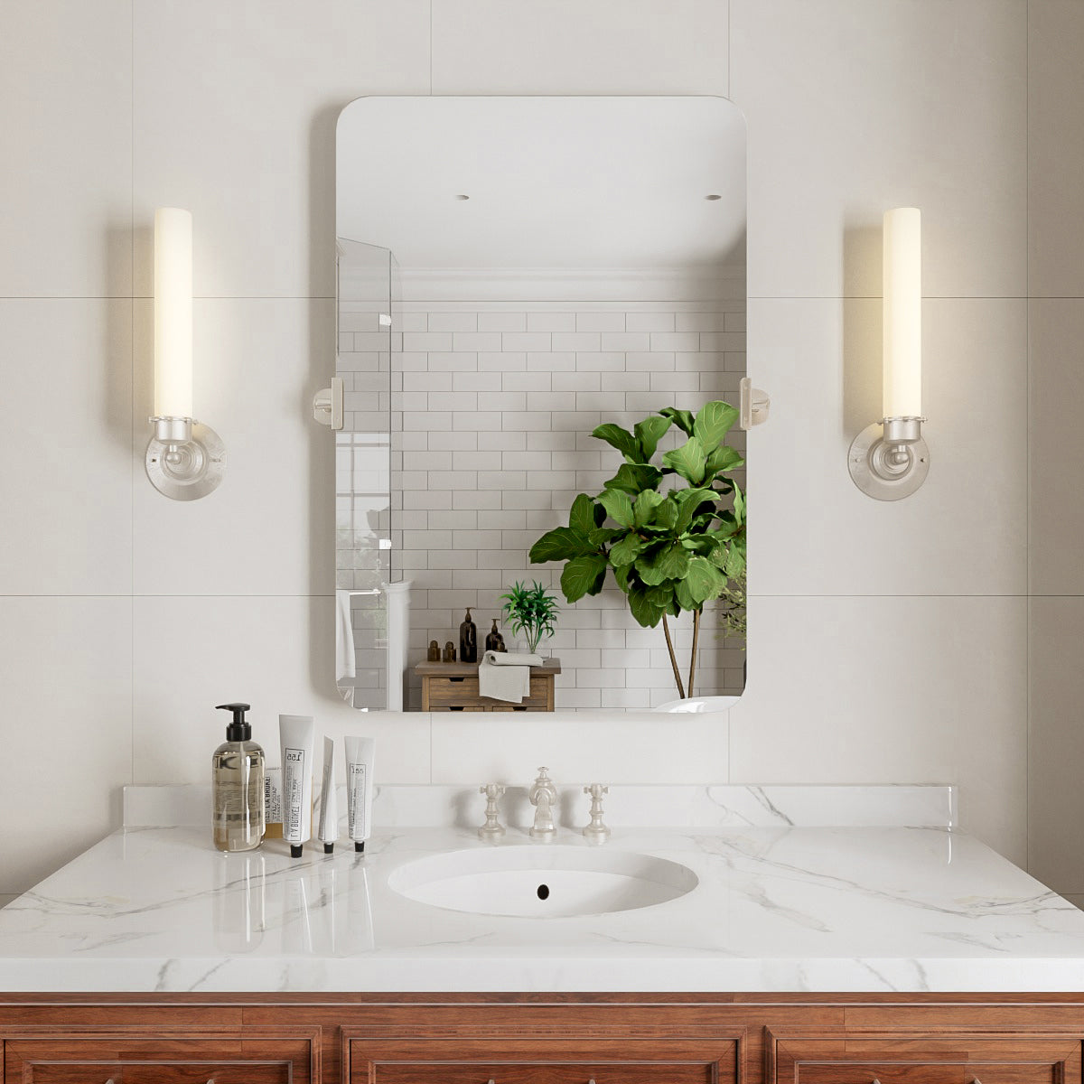 Niveal CM Series Rectangular Framed Tilt Wall Mount Bathroom Vanity Mirror