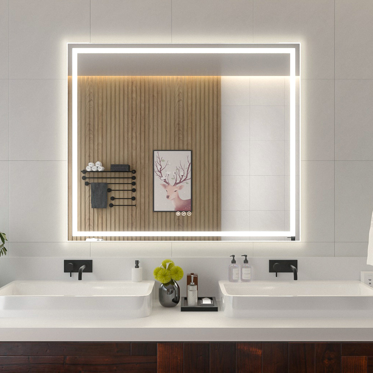 Niveal LMI Series Rectangular Frameless LED Wall Bathroom Vanity Mirror
