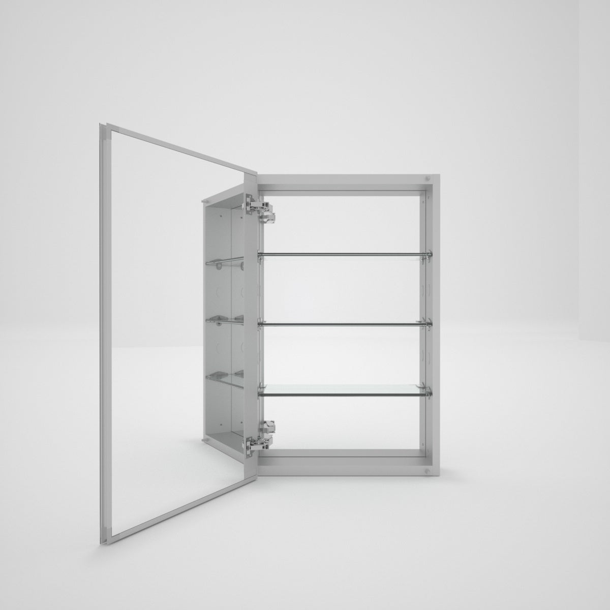 LuminaCare 19 in. W x 30 in. H Rectangular Aluminum Medicine Cabinet with Mirror