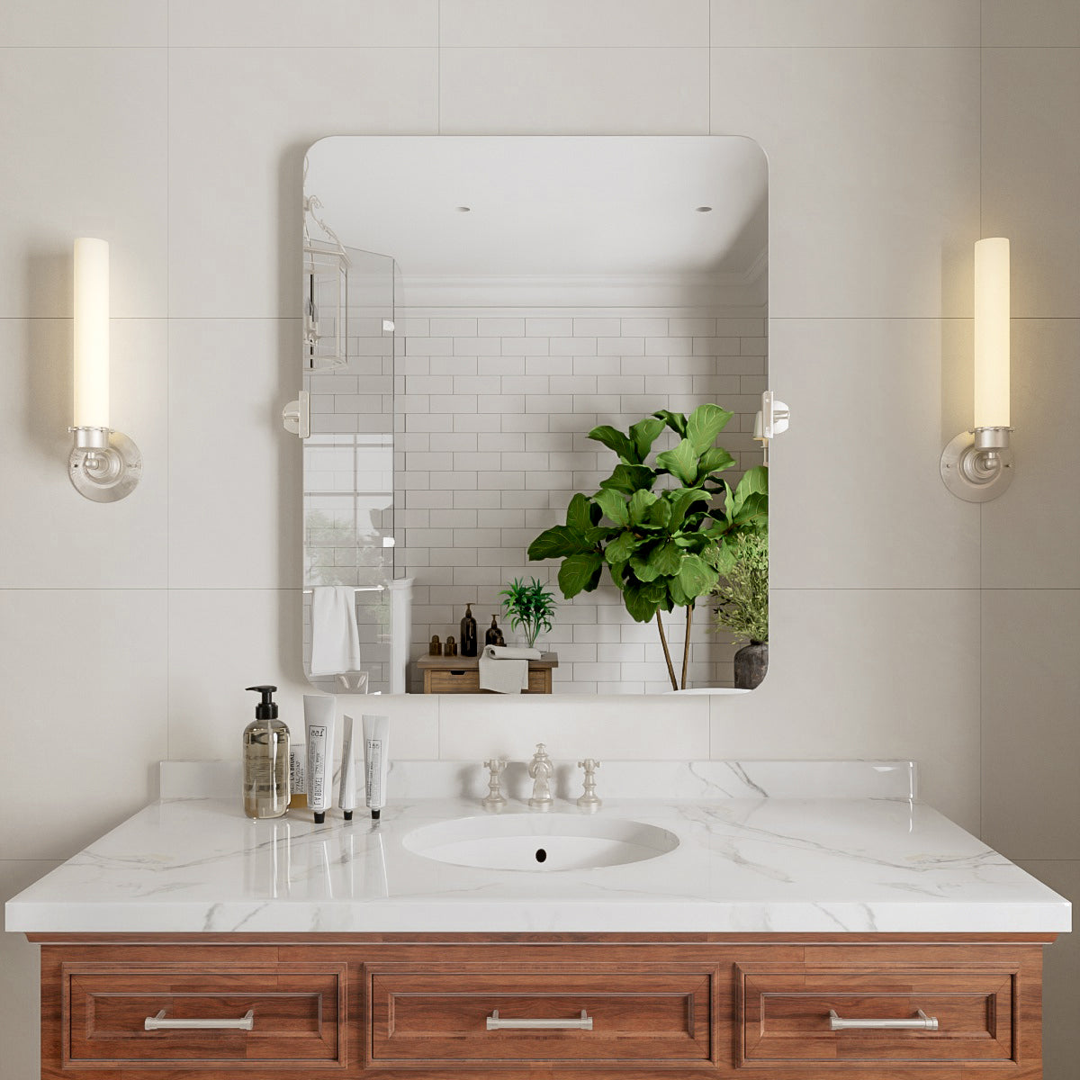 Niveal CM Series Rectangular Framed Tilt Wall Mount Bathroom Vanity Mirror