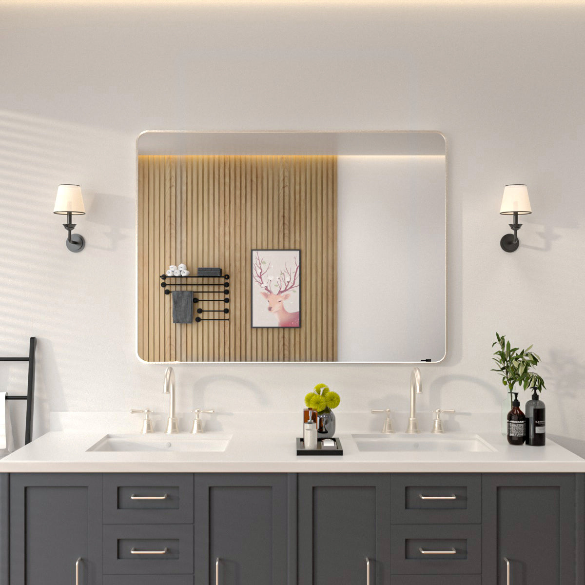 Niveal SM Series Rectangular Framed Wall Bathroom Vanity Mirror