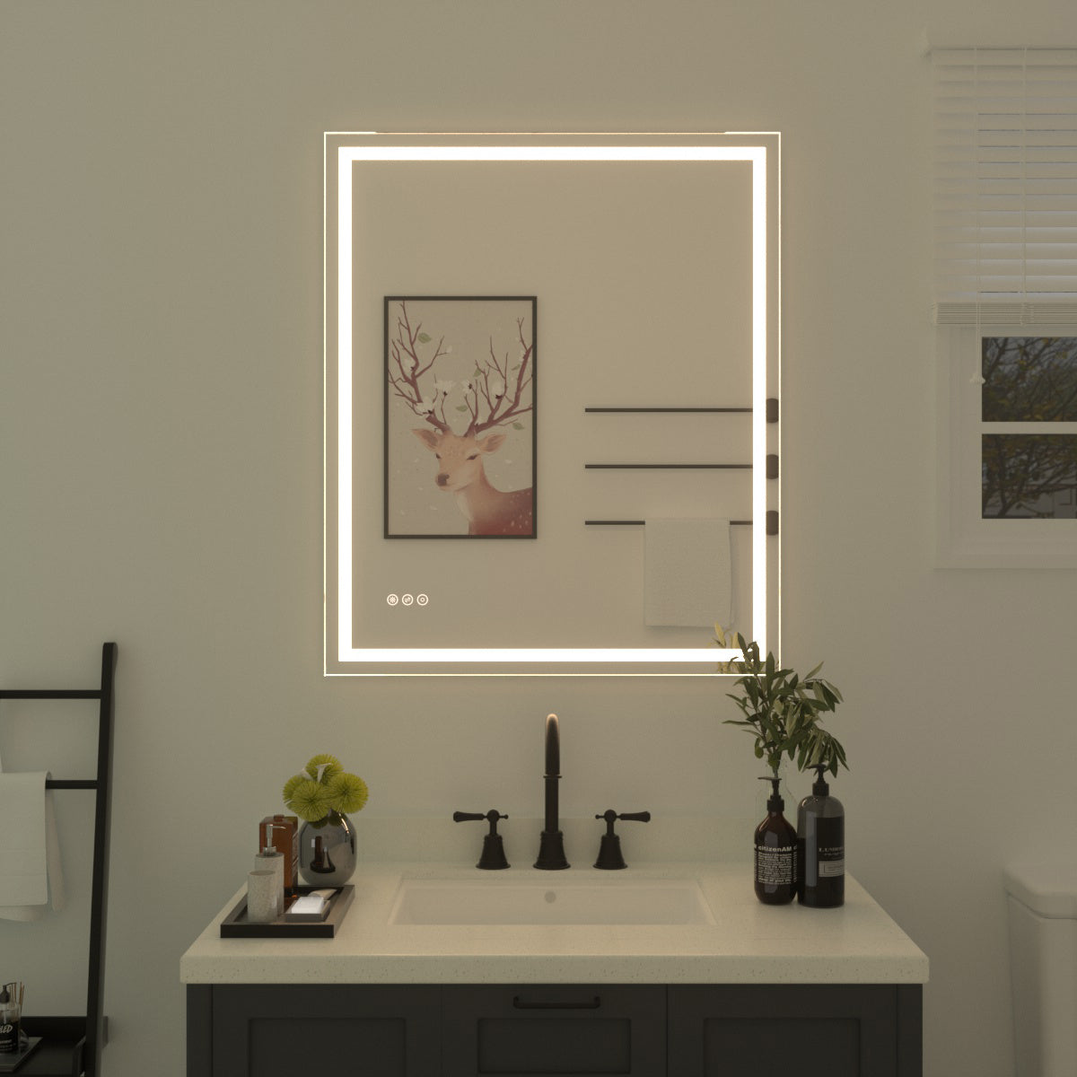 Niveal LMT Series Rectangular Frameless LED Wall Bathroom Vanity Mirror