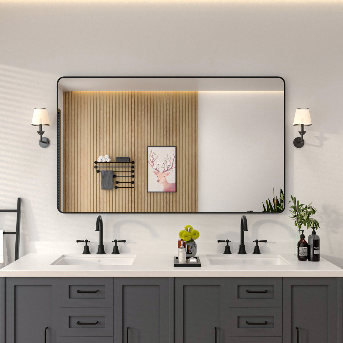 Niveal SM Series Rectangular Framed Wall Bathroom Vanity Mirror
