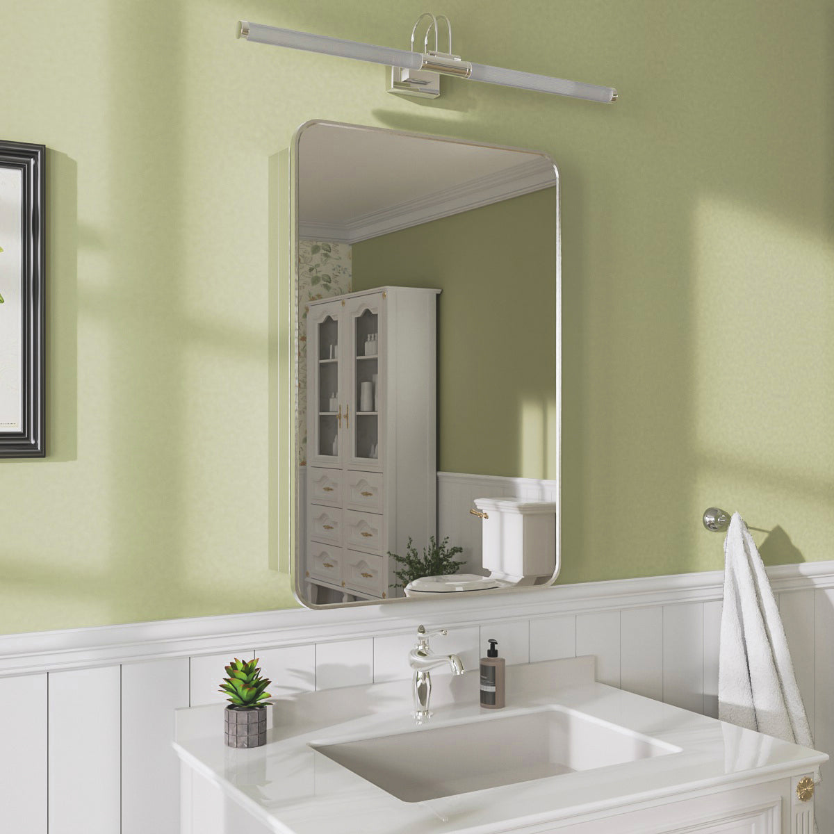 Niveal FMC Series Rectangular Aluminum Recessed/Surface Mount Framed Medicine Cabinet with Mirror