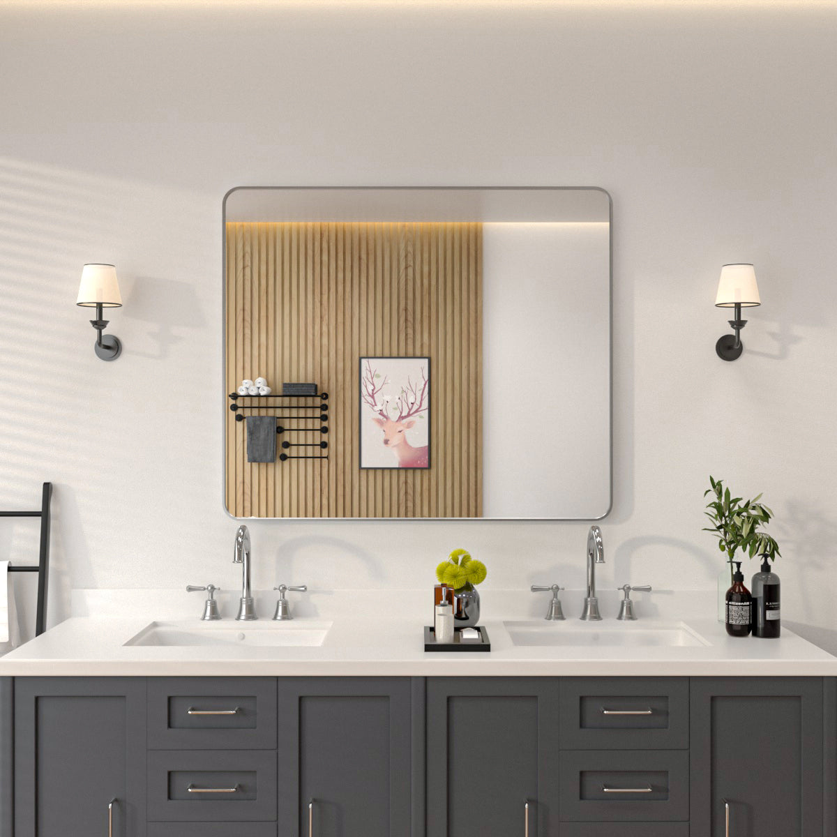 Niveal SM Series Rectangular Framed Wall Bathroom Vanity Mirror