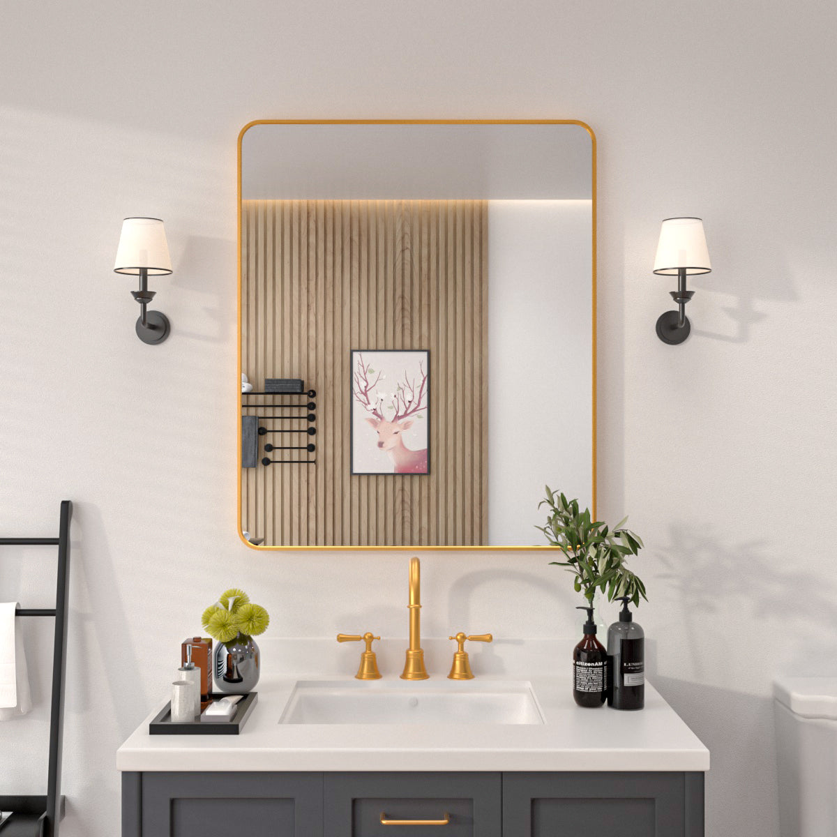 Niveal SM Series Rectangular Framed Wall Bathroom Vanity Mirror