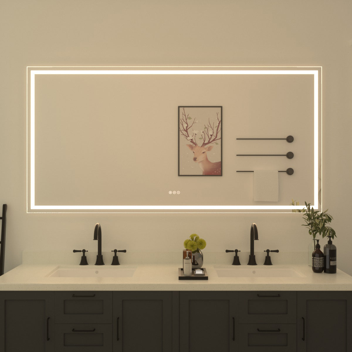 Niveal LMT Series Rectangular Frameless LED Wall Bathroom Vanity Mirror