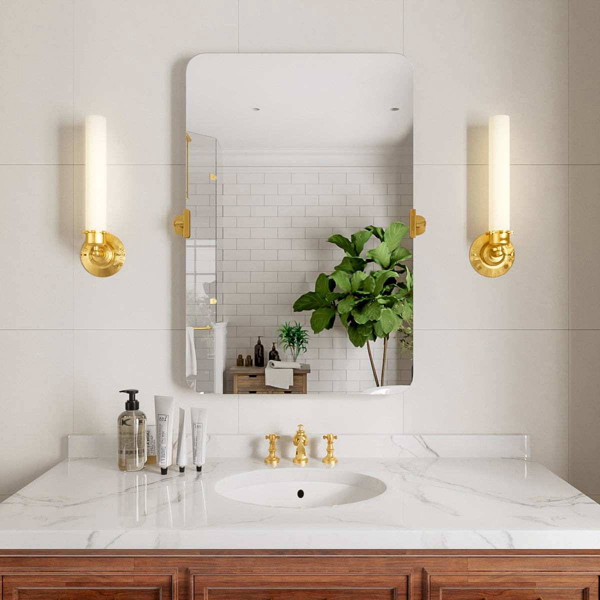 Niveal CM Series Rectangular Framed Tilt Wall Mount Bathroom Vanity Mirror