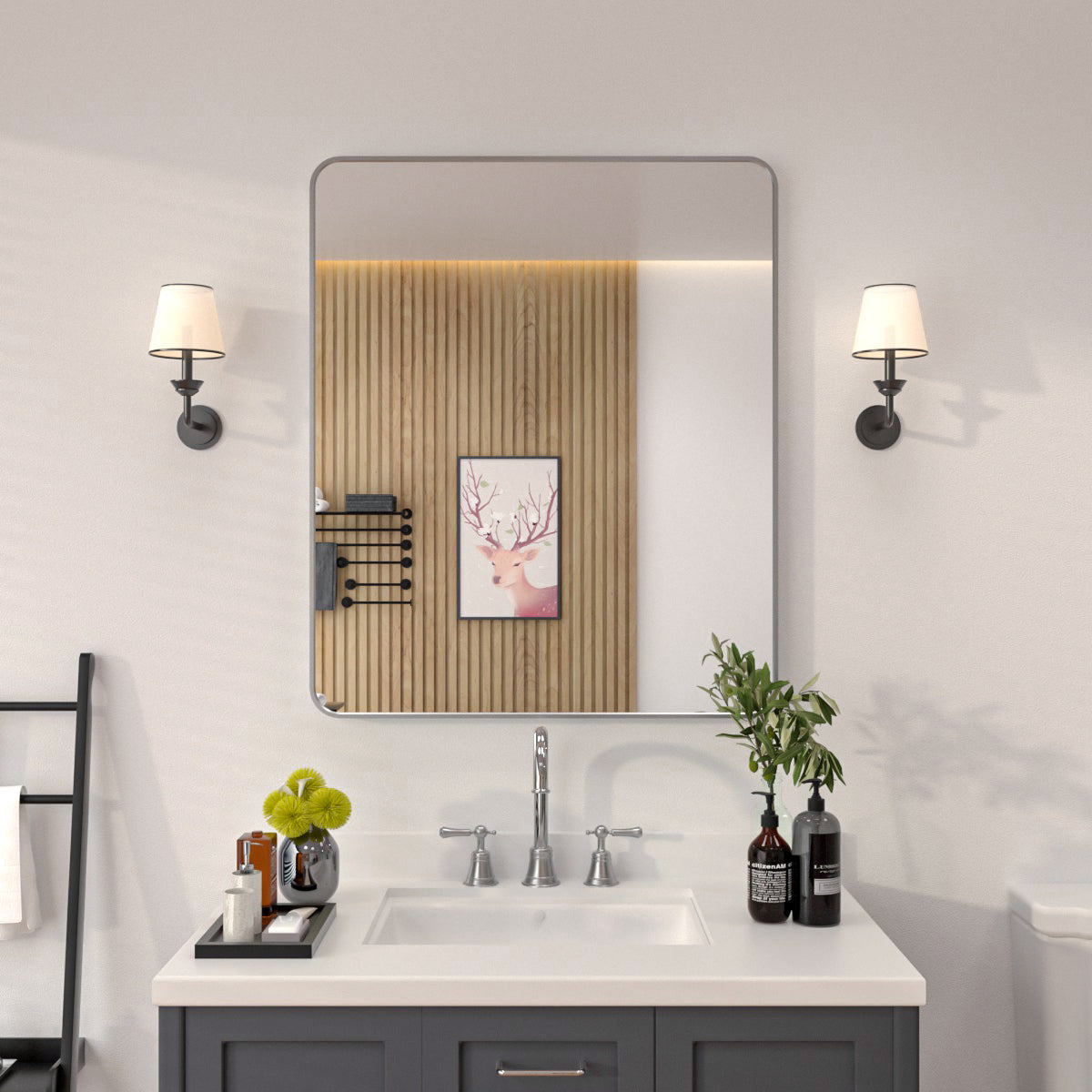 Niveal SM Series Rectangular Framed Wall Bathroom Vanity Mirror