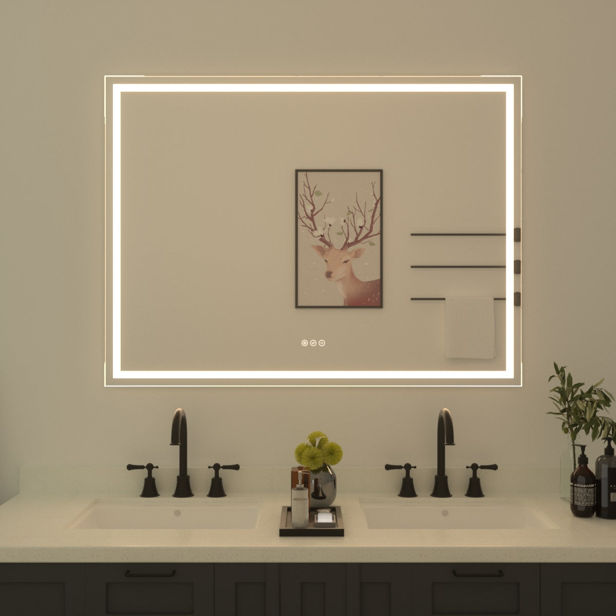 Niveal LMT Series Rectangular Frameless LED Wall Bathroom Vanity Mirror
