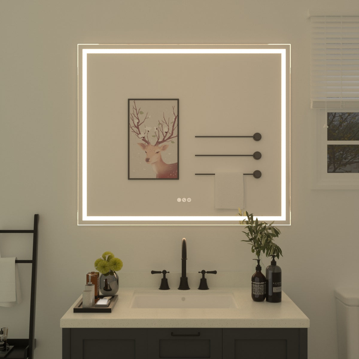 Niveal LMT Series Rectangular Frameless LED Wall Bathroom Vanity Mirror