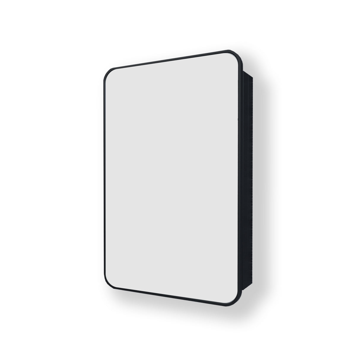 Rectangular Framed Recessed/Surface Mount Medicine Cabinet with Mirror in Matte Black