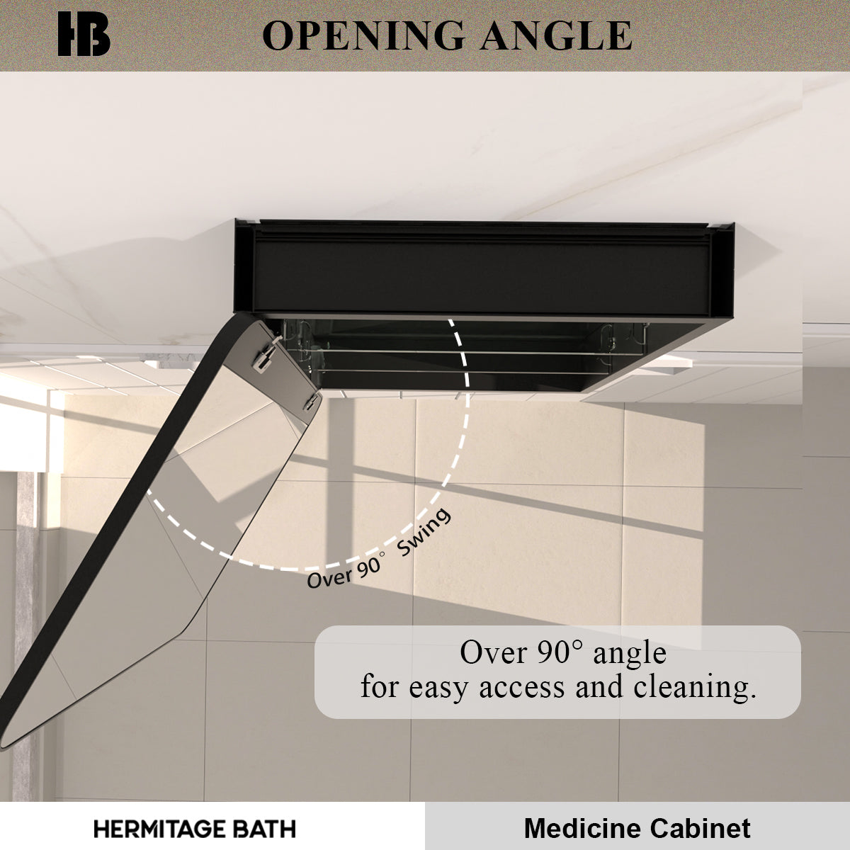 Rectangular Framed Recessed/Surface Mount Medicine Cabinet with Mirror in Matte Black
