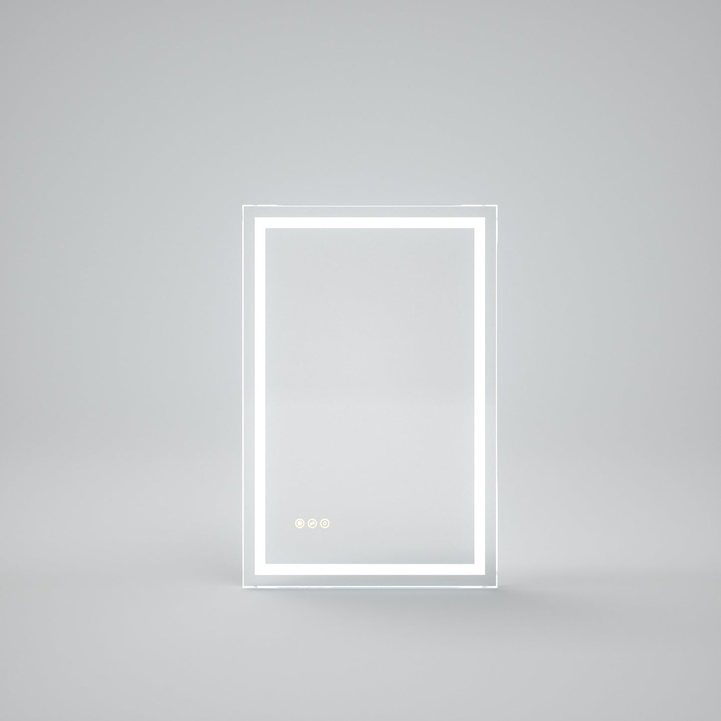 TaiMei MD02SF Frameless Rectangular LED Single Bathroom Vanity Mirror in Polished Crystal