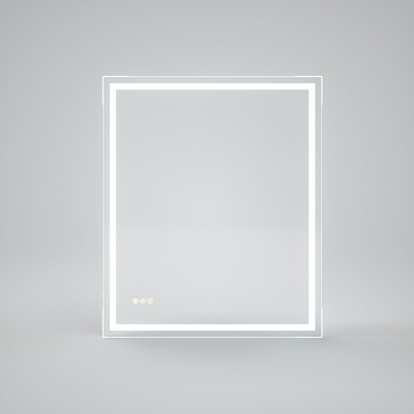 TaiMei MD02SF Frameless Rectangular LED Single Bathroom Vanity Mirror in Polished Crystal