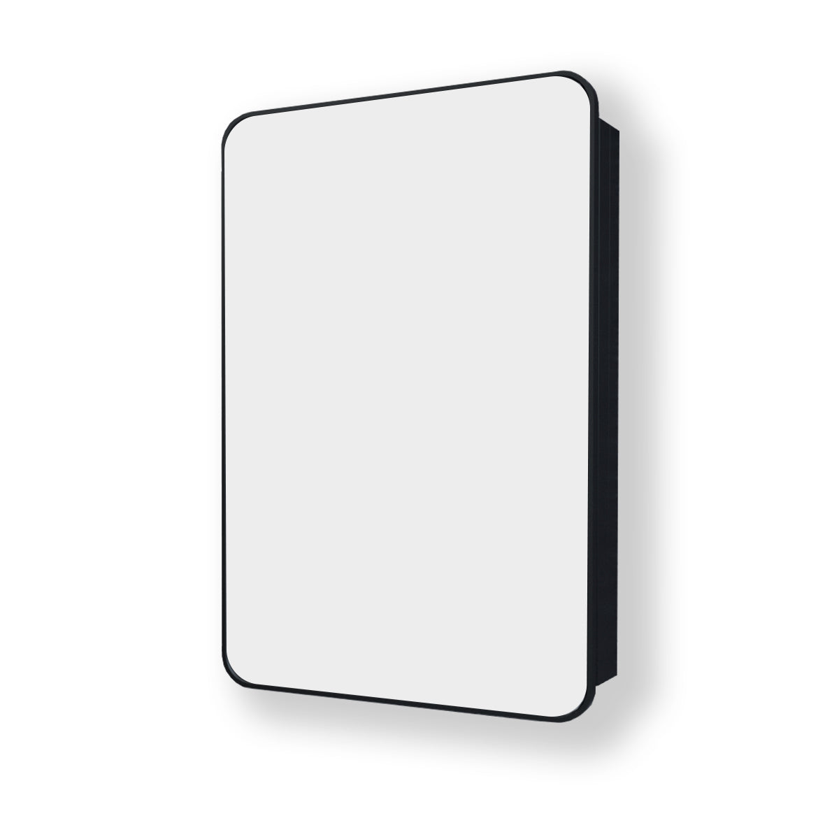 Rectangular Framed Recessed/Surface Mount Medicine Cabinet with Mirror in Matte Black