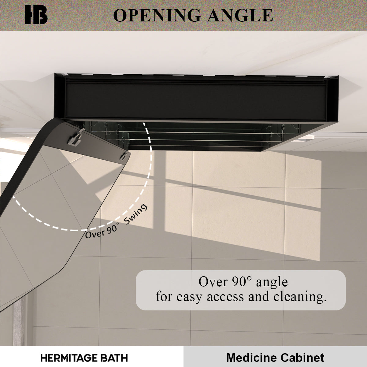 Rectangular Framed Recessed/Surface Mount Medicine Cabinet with Mirror in Matte Black