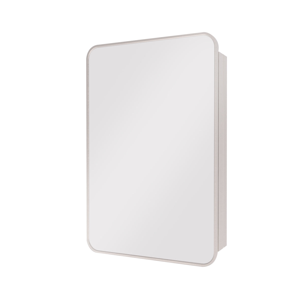 Rectangular Framed Recessed/Surface Mount Medicine Cabinet with Mirror in Brushed Nickel