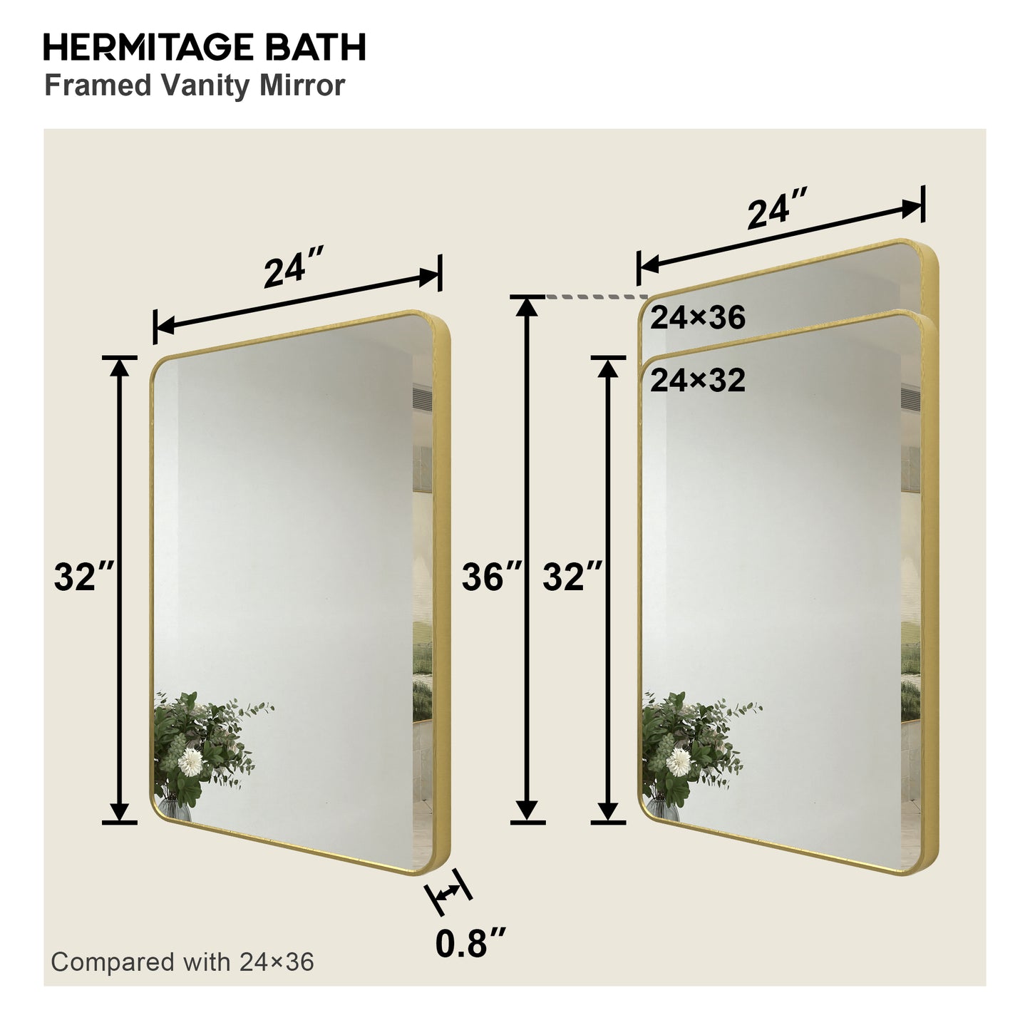 Kielo 24 in. W x 32 in. H Rectangular Framed Wall Bathroom Vanity Mirror in Matte Black