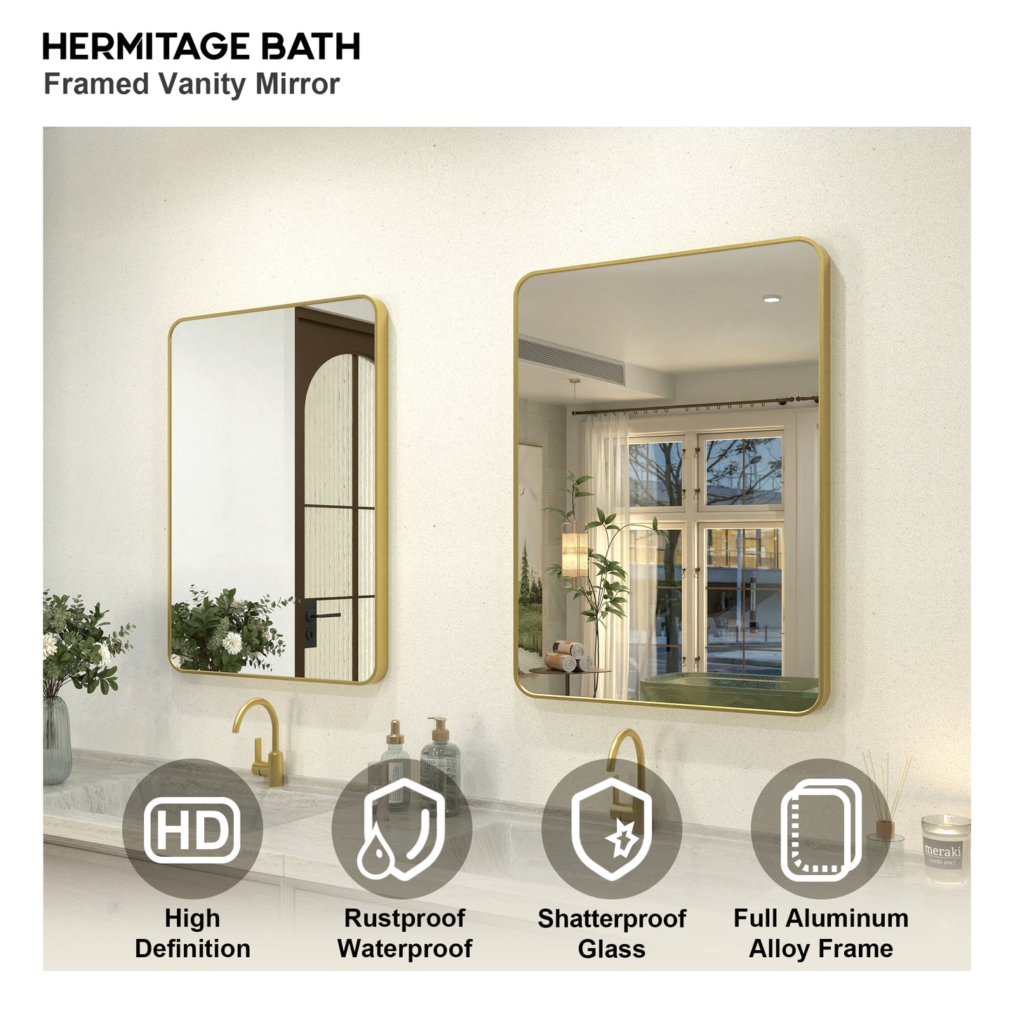 Kielo 24 in. W x 32 in. H Rectangular Framed Wall Bathroom Vanity Mirror in Matte Black