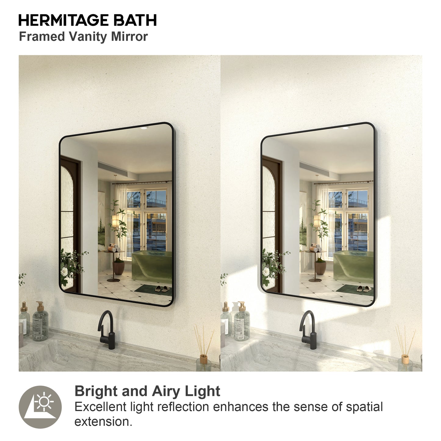 Kielo 24 in. W x 32 in. H Rectangular Framed Wall Bathroom Vanity Mirror in Matte Black
