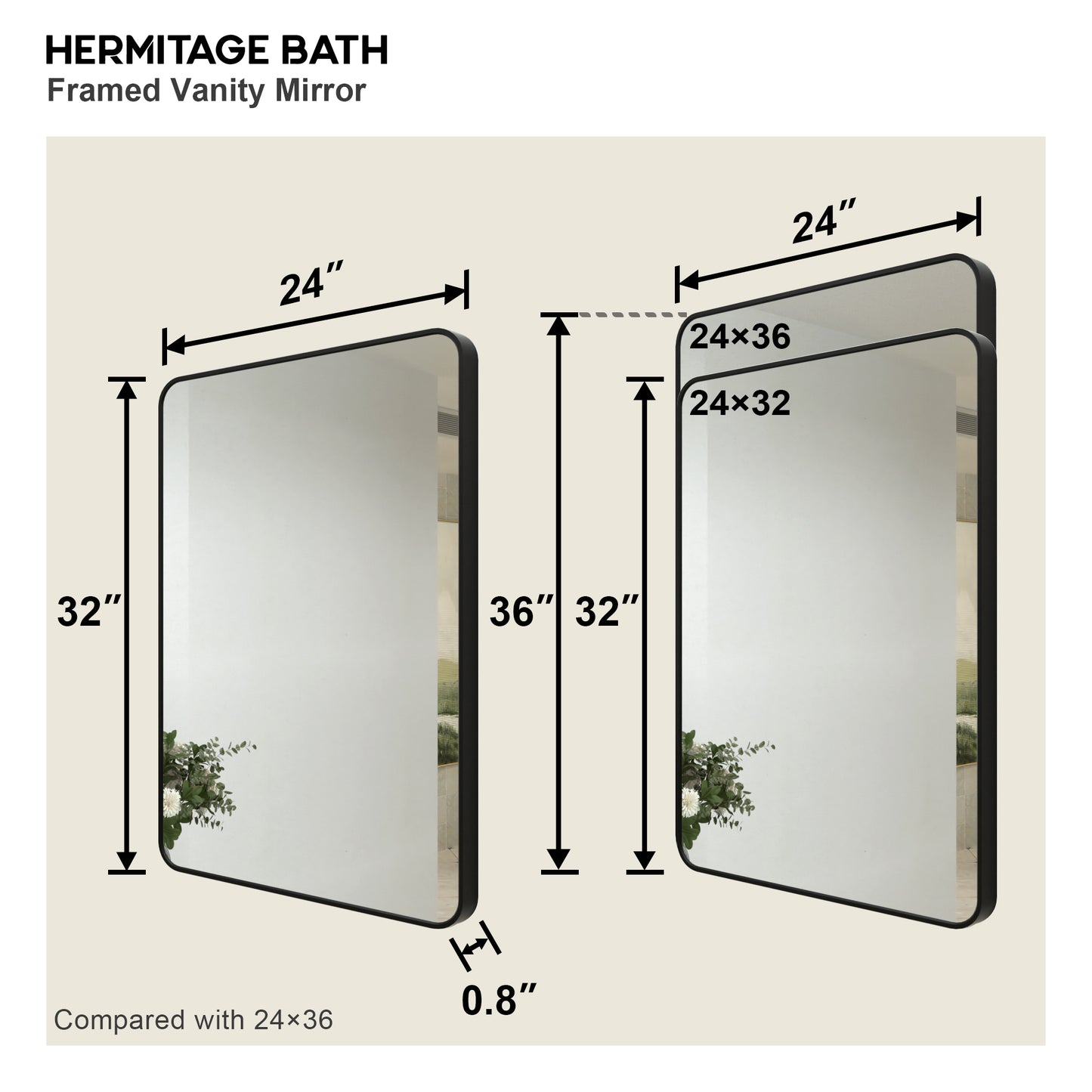 Kielo 24 in. W x 32 in. H Rectangular Framed Wall Bathroom Vanity Mirror in Matte Black