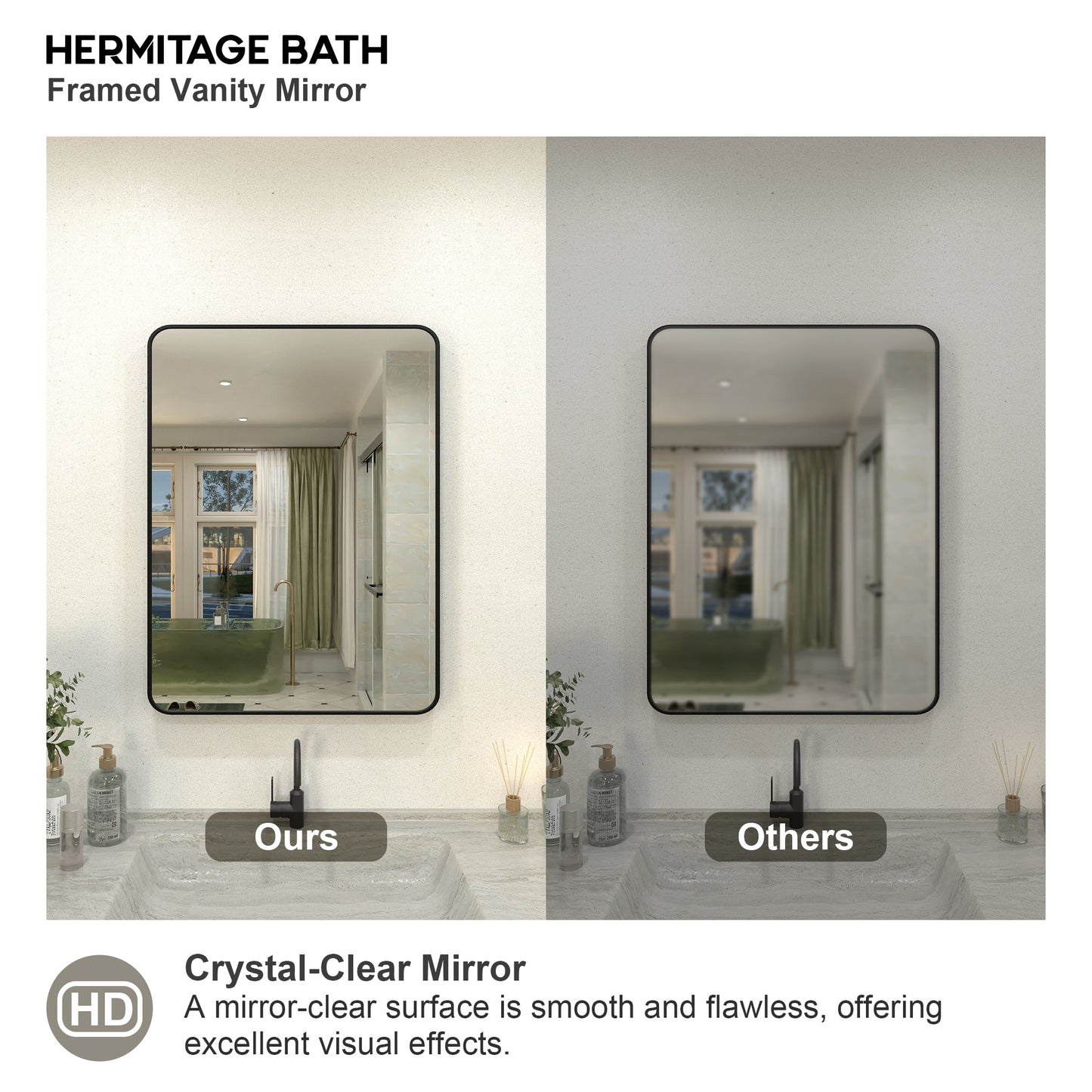 Kielo 24 in. W x 32 in. H Rectangular Framed Wall Bathroom Vanity Mirror in Matte Black