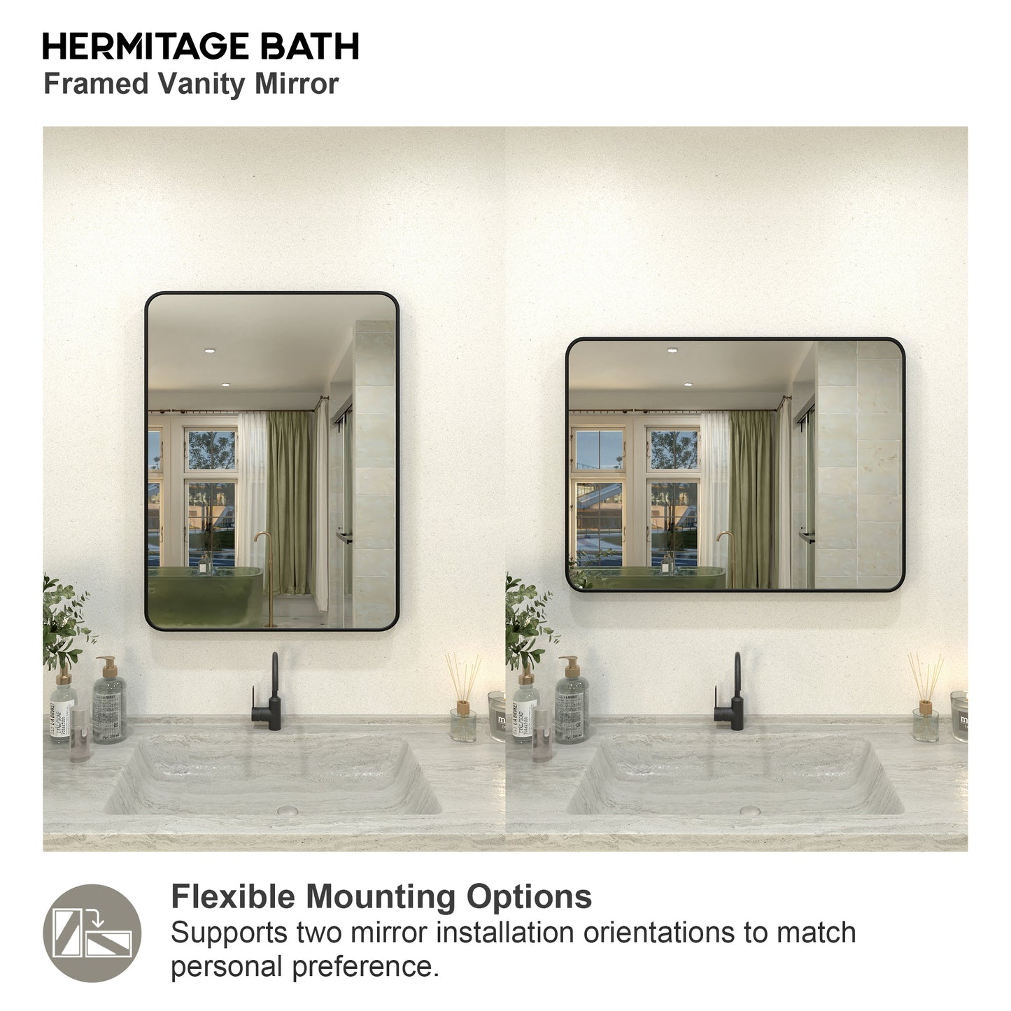 Kielo 24 in. W x 32 in. H Rectangular Framed Wall Bathroom Vanity Mirror in Matte Black