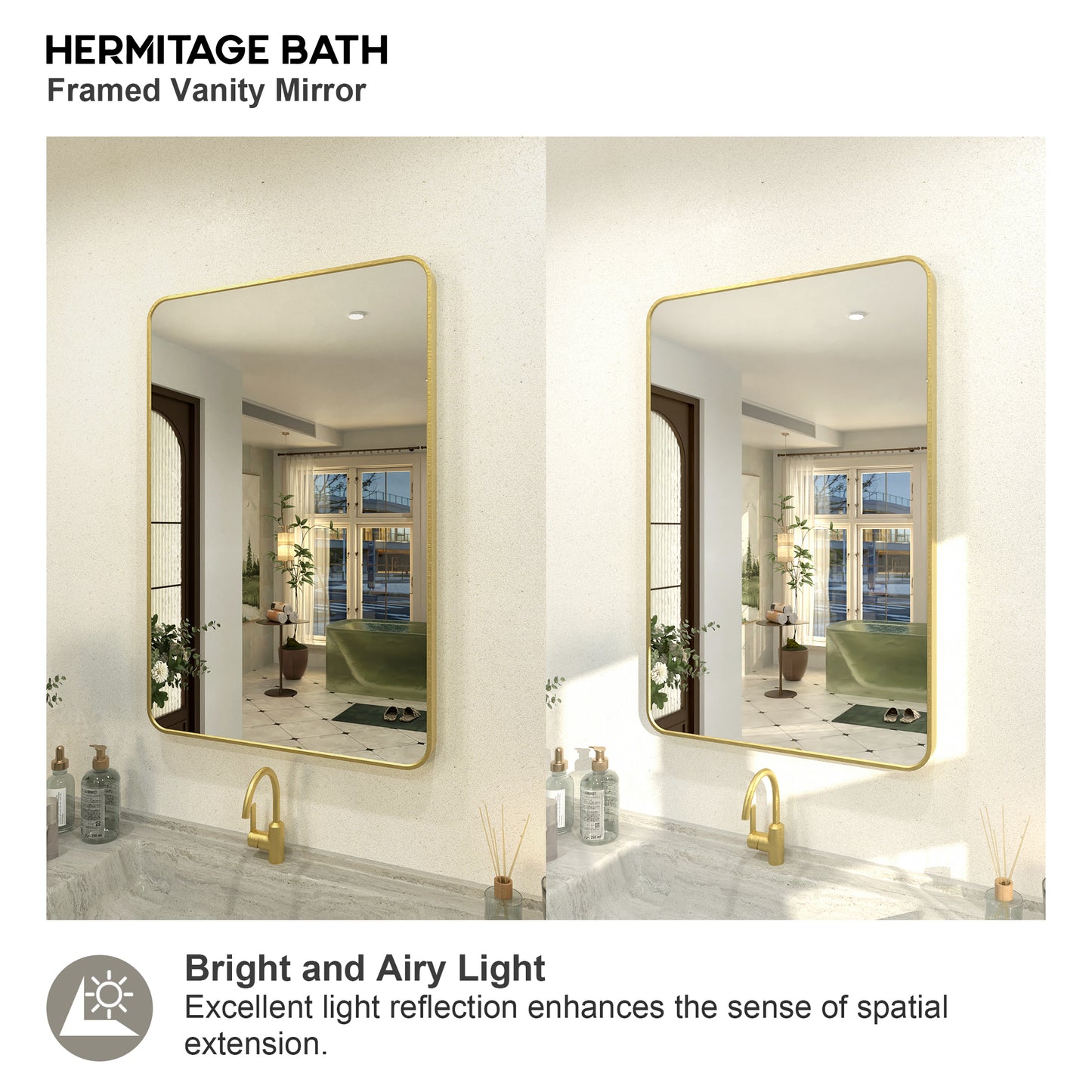 Zyphi 24 in. W x 36 in. H Rectangular Framed Wall Bathroom Vanity Mirror in Gun Grey
