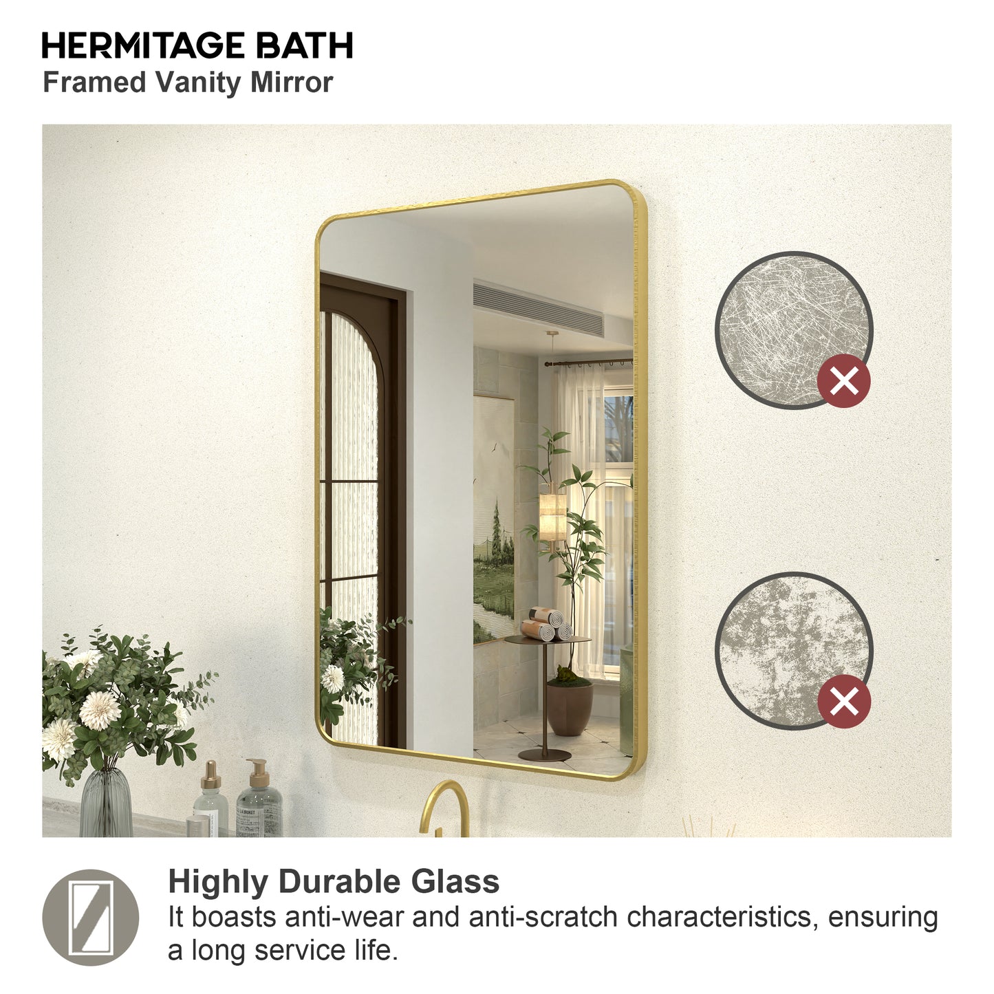 Zyphi 24 in. W x 36 in. H Rectangular Framed Wall Bathroom Vanity Mirror in Gun Grey