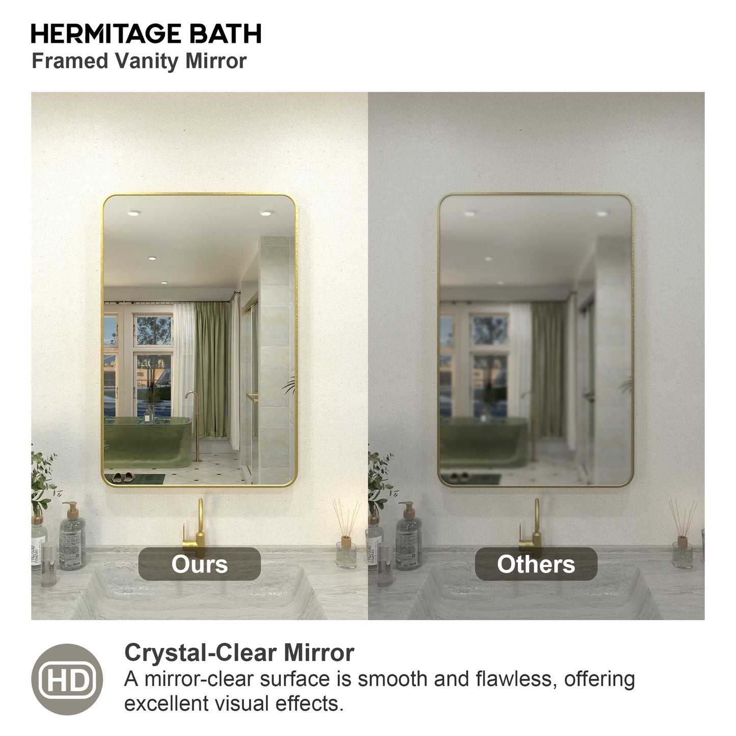 Zyphi 24 in. W x 36 in. H Rectangular Framed Wall Bathroom Vanity Mirror in Gun Grey