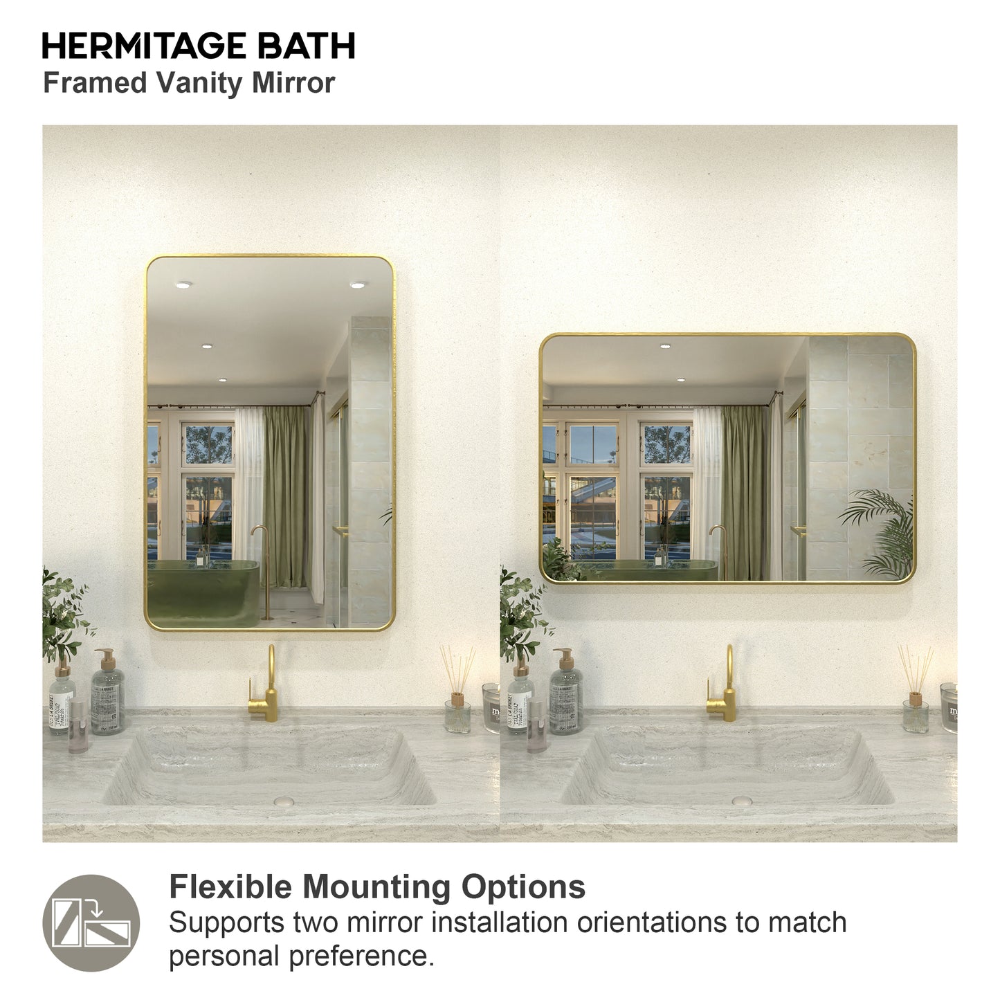 Zyphi 24 in. W x 36 in. H Rectangular Framed Wall Bathroom Vanity Mirror in Gun Grey