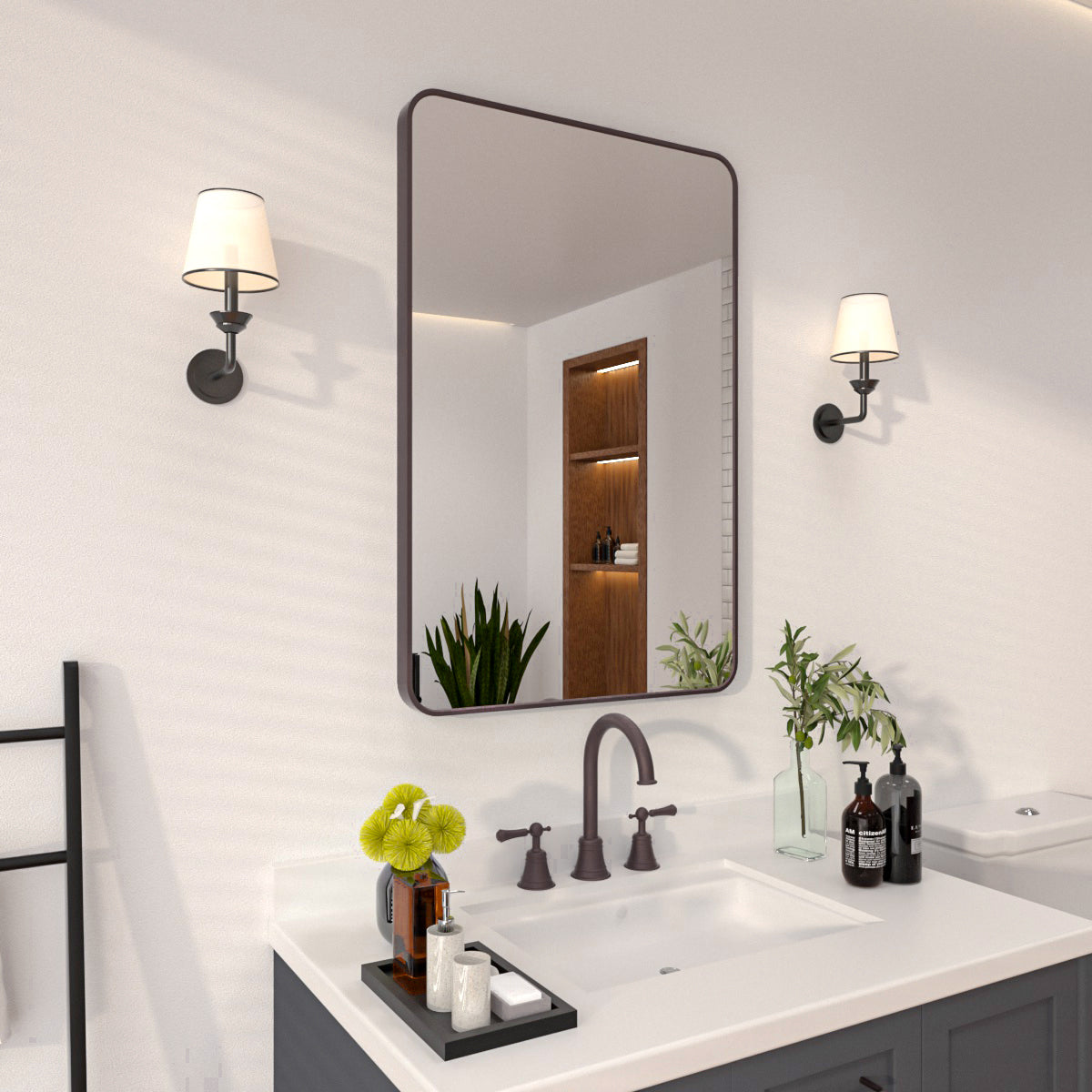 Niveal SM Series Rectangular Framed Wall Bathroom Vanity Mirror