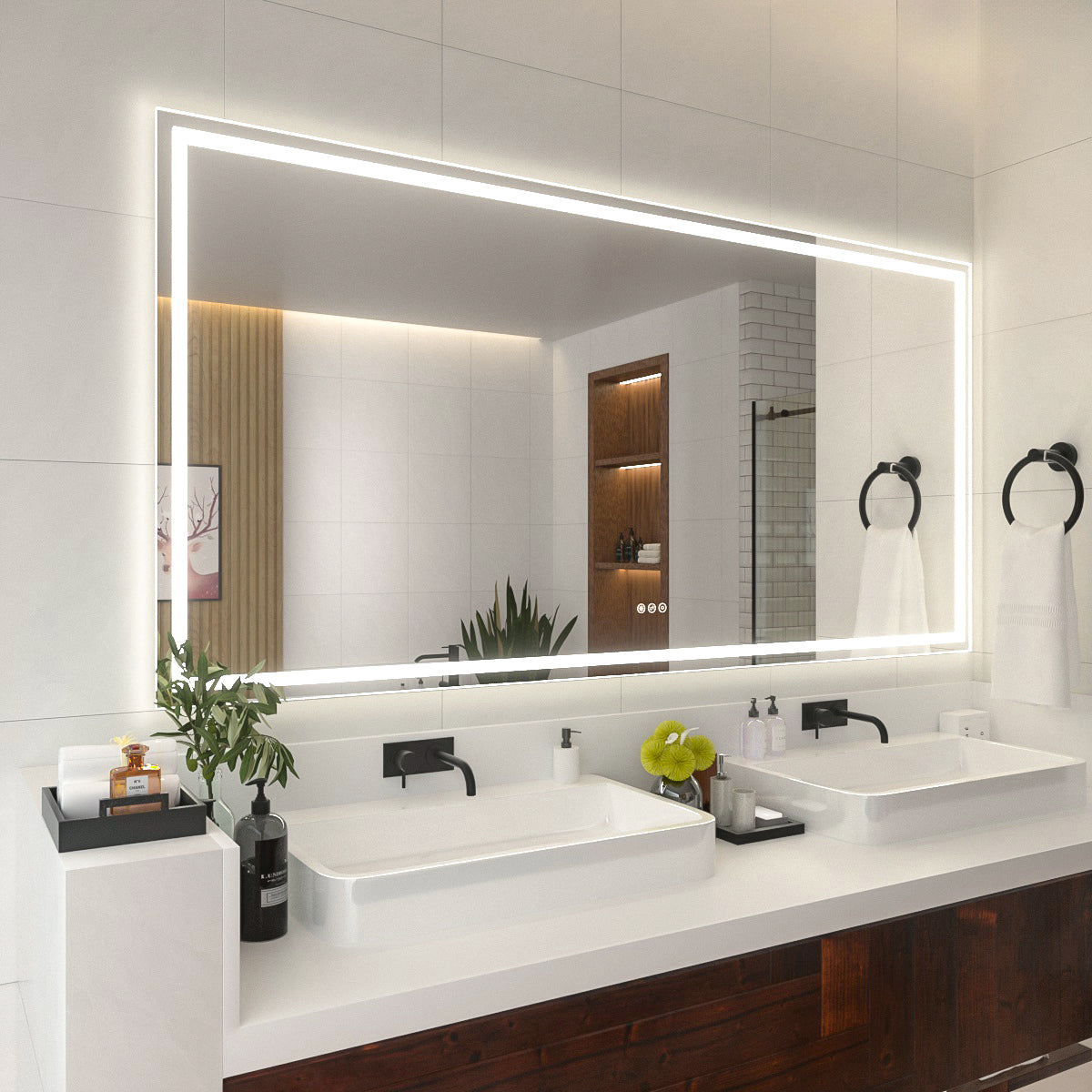 Niveal LMI Series Rectangular Frameless LED Wall Bathroom Vanity Mirror